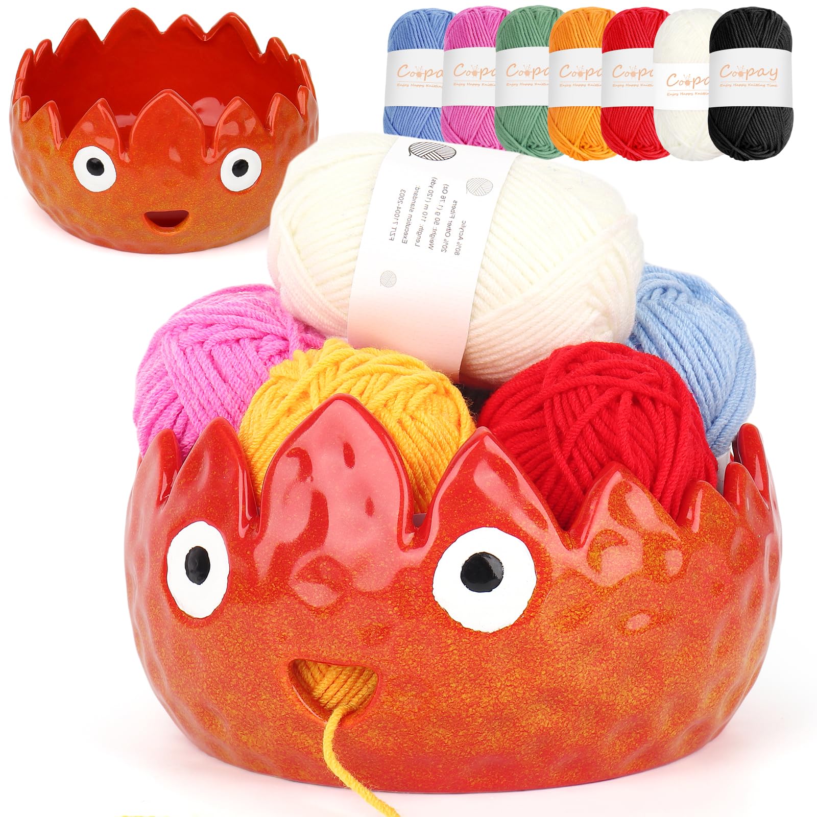 Coopay Flame Yarn Bowl for Crochet and Knitting