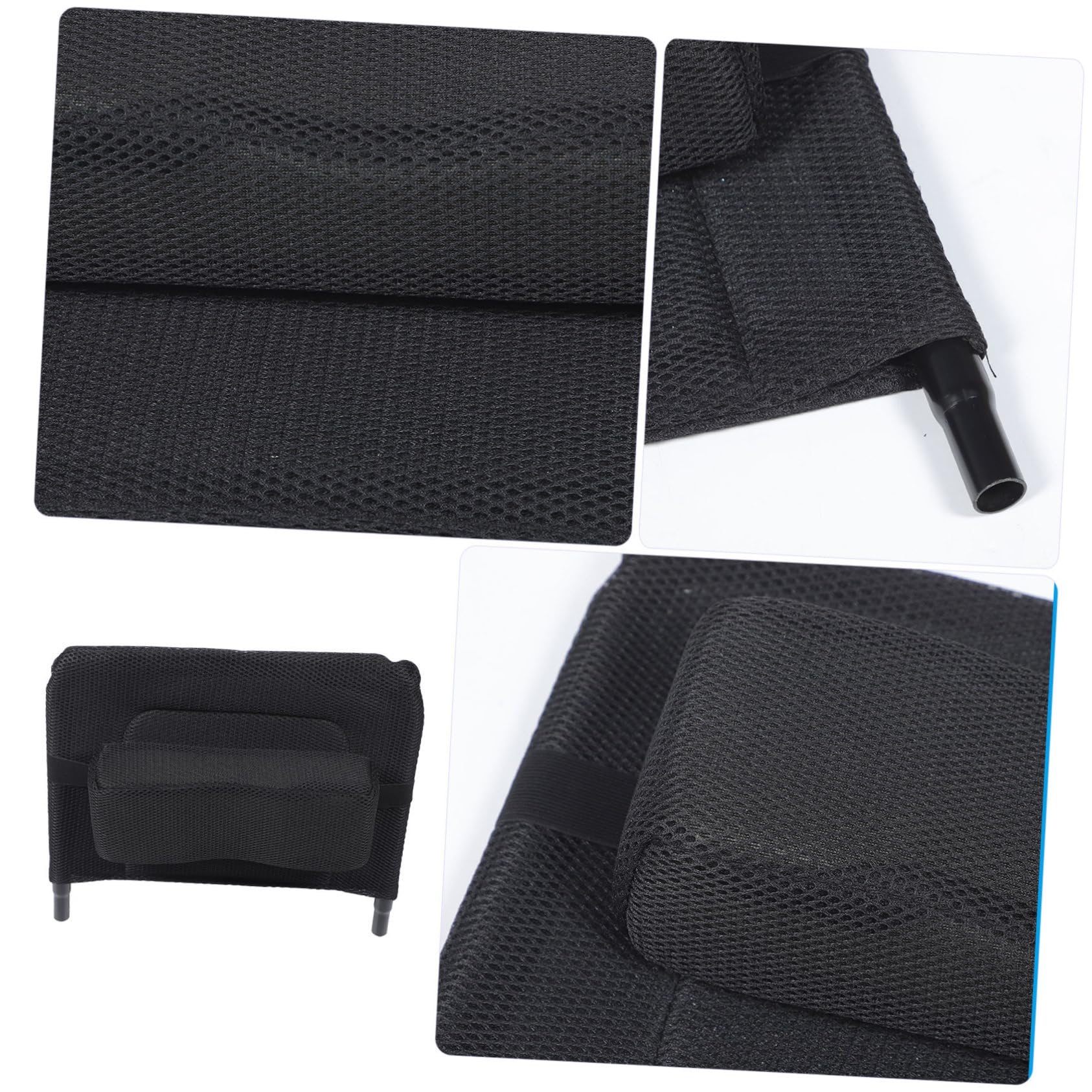 Respaldo Elevable para Silla de Ruedas de Malla, Acero al Carbono | Accesorio Negro, Repuesto Manual para Tipo Respaldo Alto, Acabado de Malla y Confección Delicada