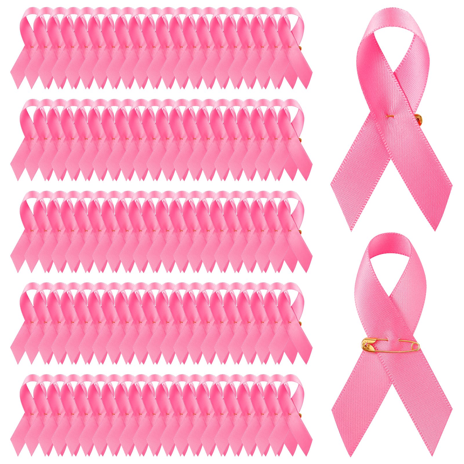 Lot De 80 épingles à Ruban Rose Pour Sensibilisation Au Cancer Du Sein - Pour La Sensibilisation Au Cancer Du Sein - Pour Les événements Caritatifs, Les Survivants, Les Fêtes, Polyester, Pas
