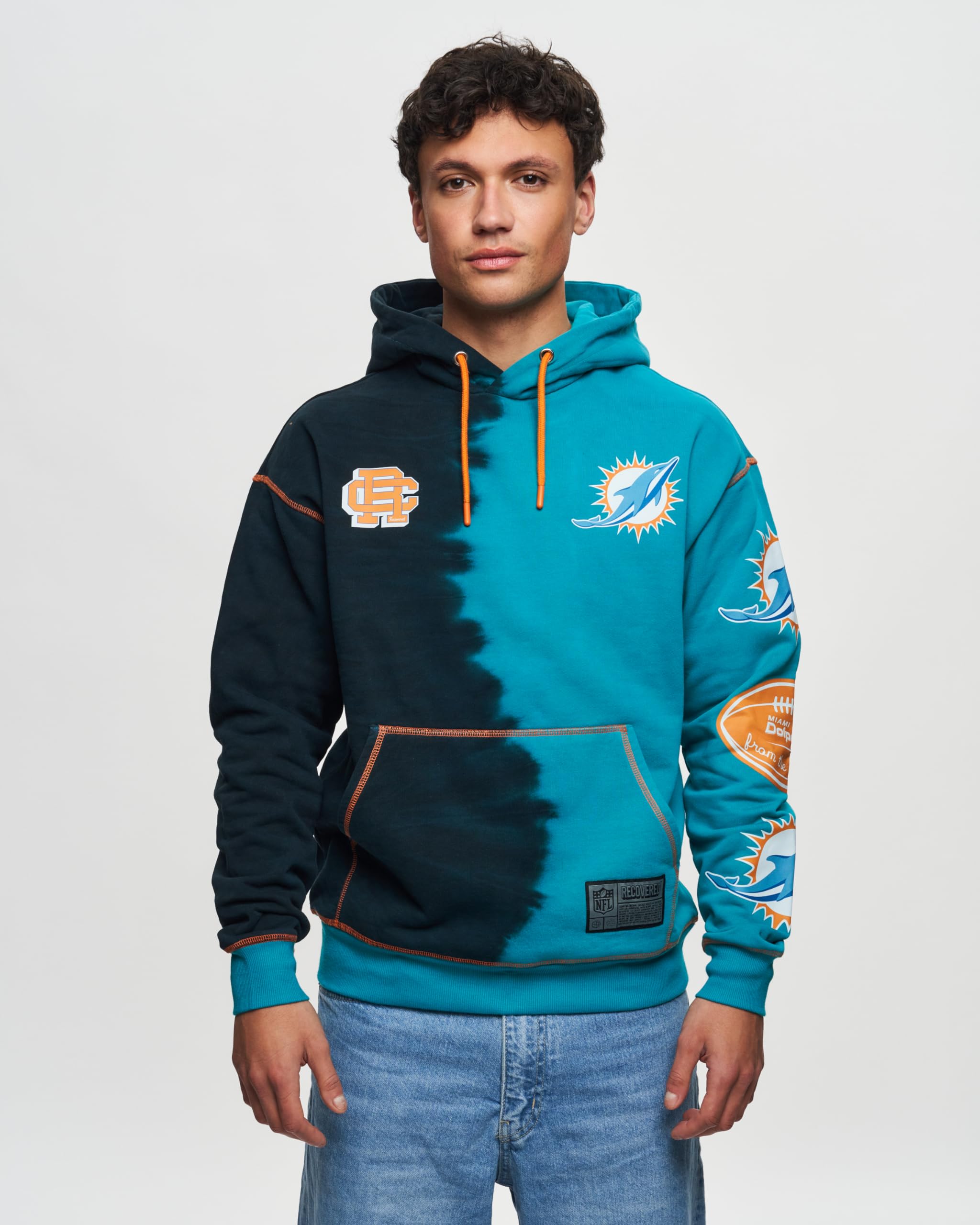 Recovered Sudadera con Capucha Sudadera con Capucha NFL Efecto Tinte de Tinta