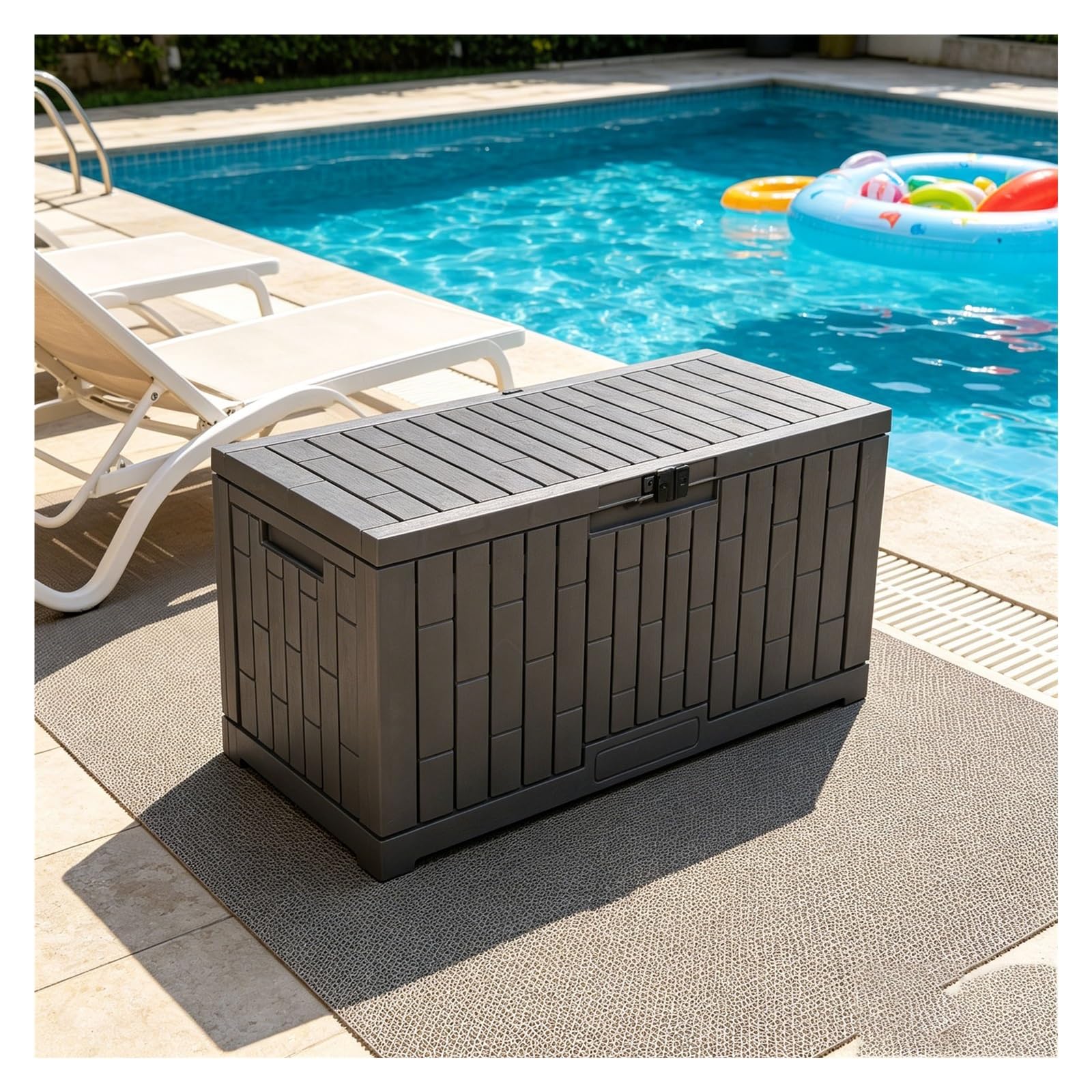 Boîte de livraison de colis étanche pour extérieur, boîte de rangement extra large avec fente de verrouillage, pour porche, jardin ou arrière-cour