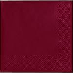 Creative Converting 50-Count Touch of Color Paper Beverage Napkins, Burgundy, 5 x 5 (803122B)