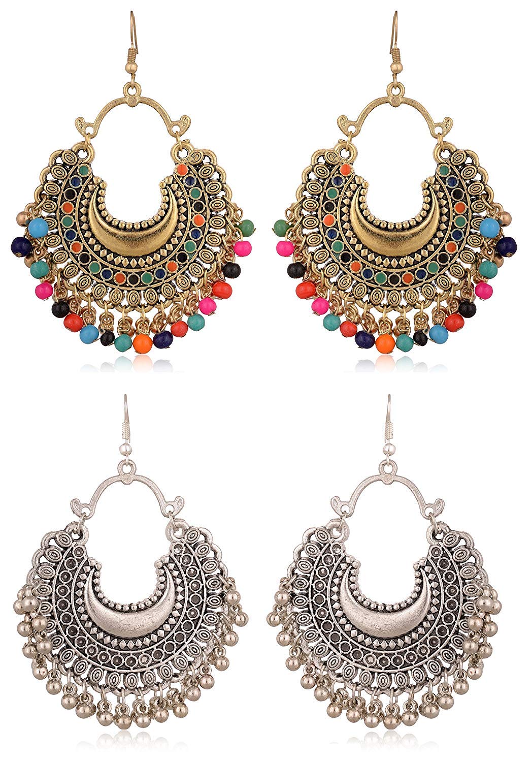 See full amazon price history chart for Total fashion Contemporary Metal Oxidised Silver Chand Bali Earrings for Women, Multicolor Total fashion Contemporary Metal Oxidised Silver Chand Bali Earrings for Women, Multicolor (B07GTVSGJT) Amazon Price History, Amazon Price Tracker