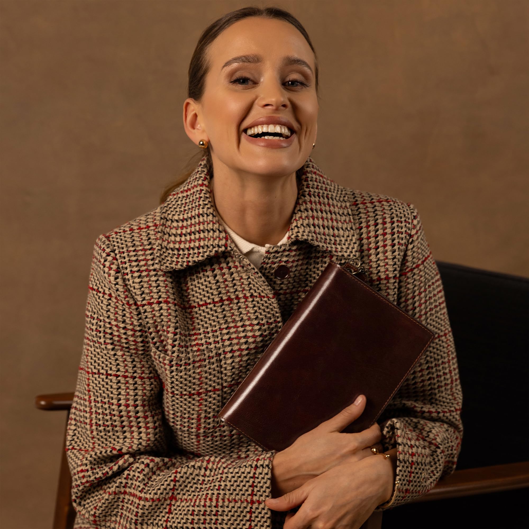 Time Resistance Leder Journal mit nachfüllbarem A5 Notizblock und Lesezeichen Notizbuch Cover mit Stifthalter Braun 5207801