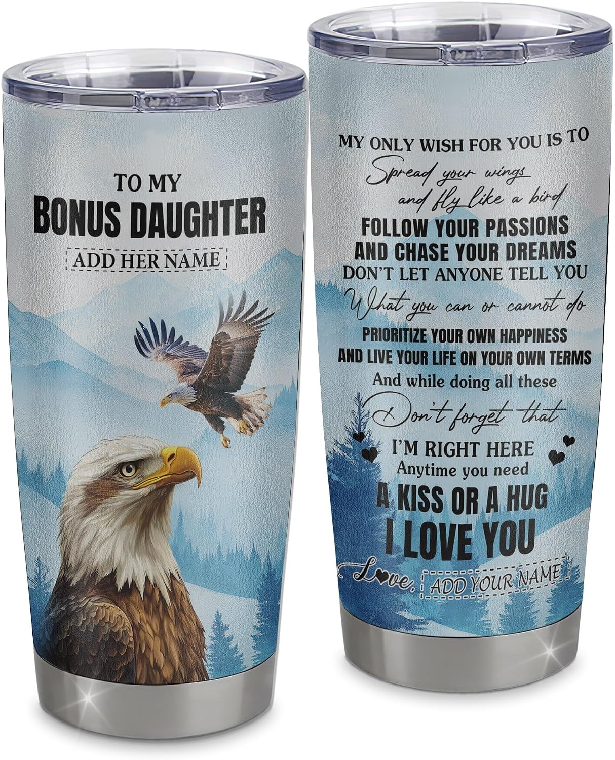 TeesPure Personalized To My Badass Bonus Daughter I Am The Storm Tumbler From Stepdad Stepmom Beautiful Step Daughter Birthday Gifts Christmas Adults Custom Stainless Steel Mug 20oz Curved Tumbler