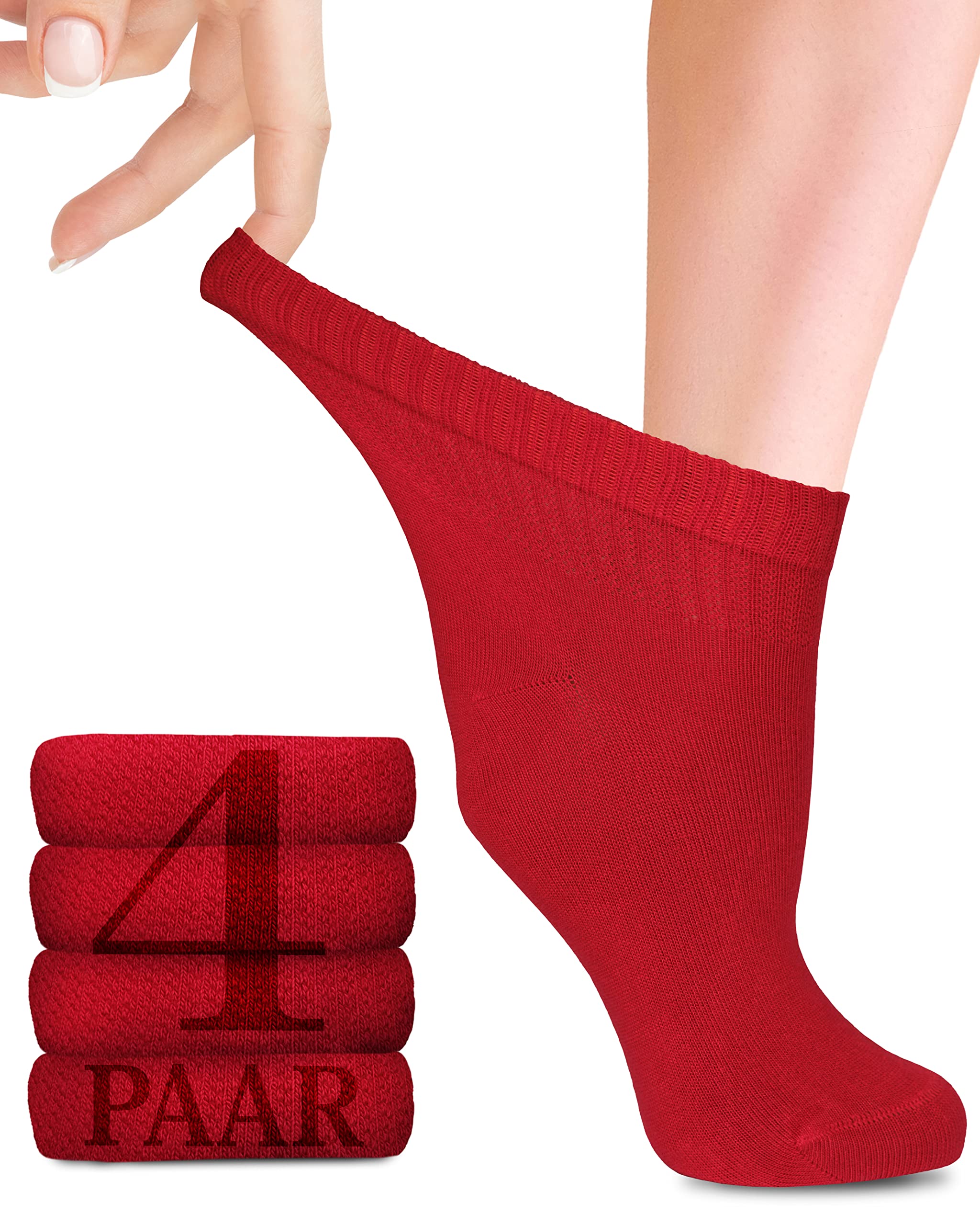 Fiera Besa Diabetiker Socken Damen – Knöchelsocken mit Viskose aus Bambuszellstoff – Weicher Komfortbund, Nahtlose Zehe, Atmungsaktive Damen-Socken, Größen 35-38/39-42