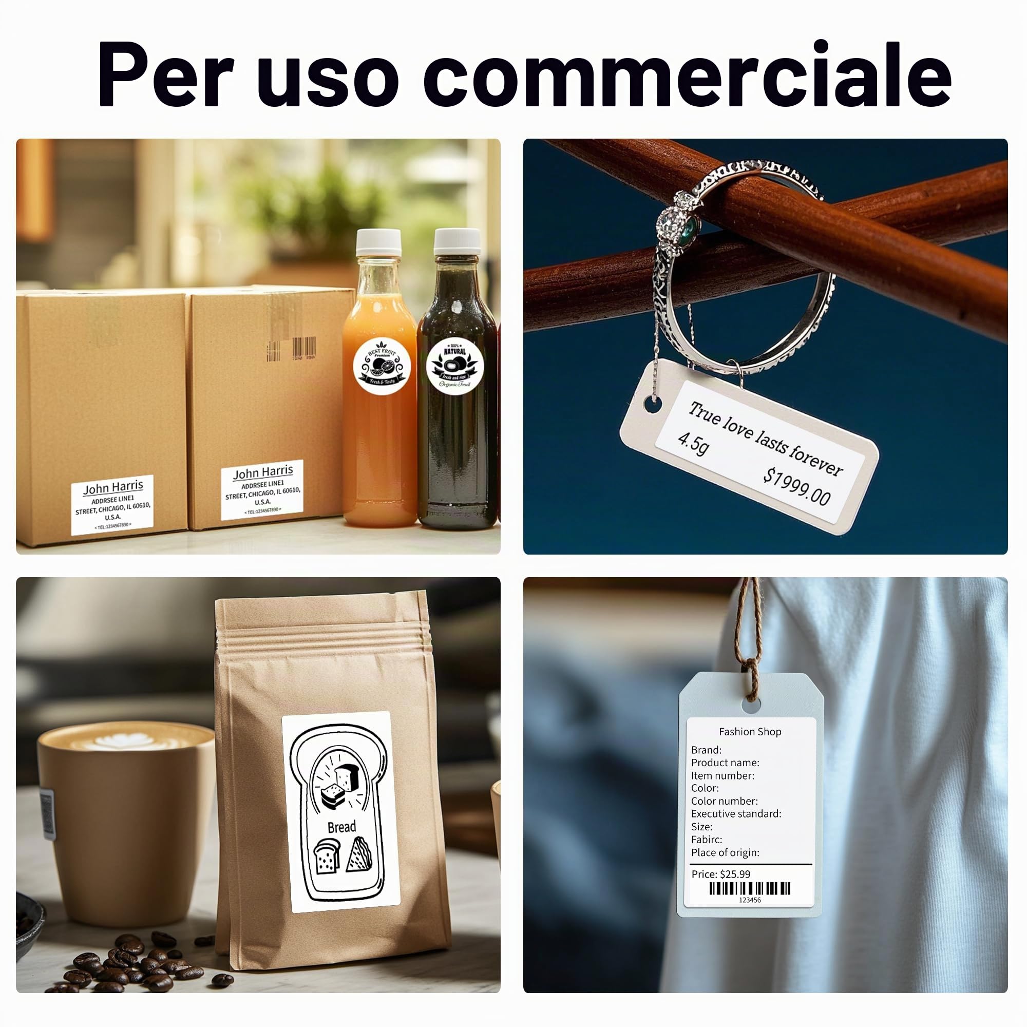 ORGBRO Etichettatrice, Z3 Termica Stampante Etichette Adesive Mini Stampante per Codici a Barre per Gioielleria, Supermercati e Piccole Imprese con 1 Rotolo di Etichette Bianche 50x30 mm, Rosso