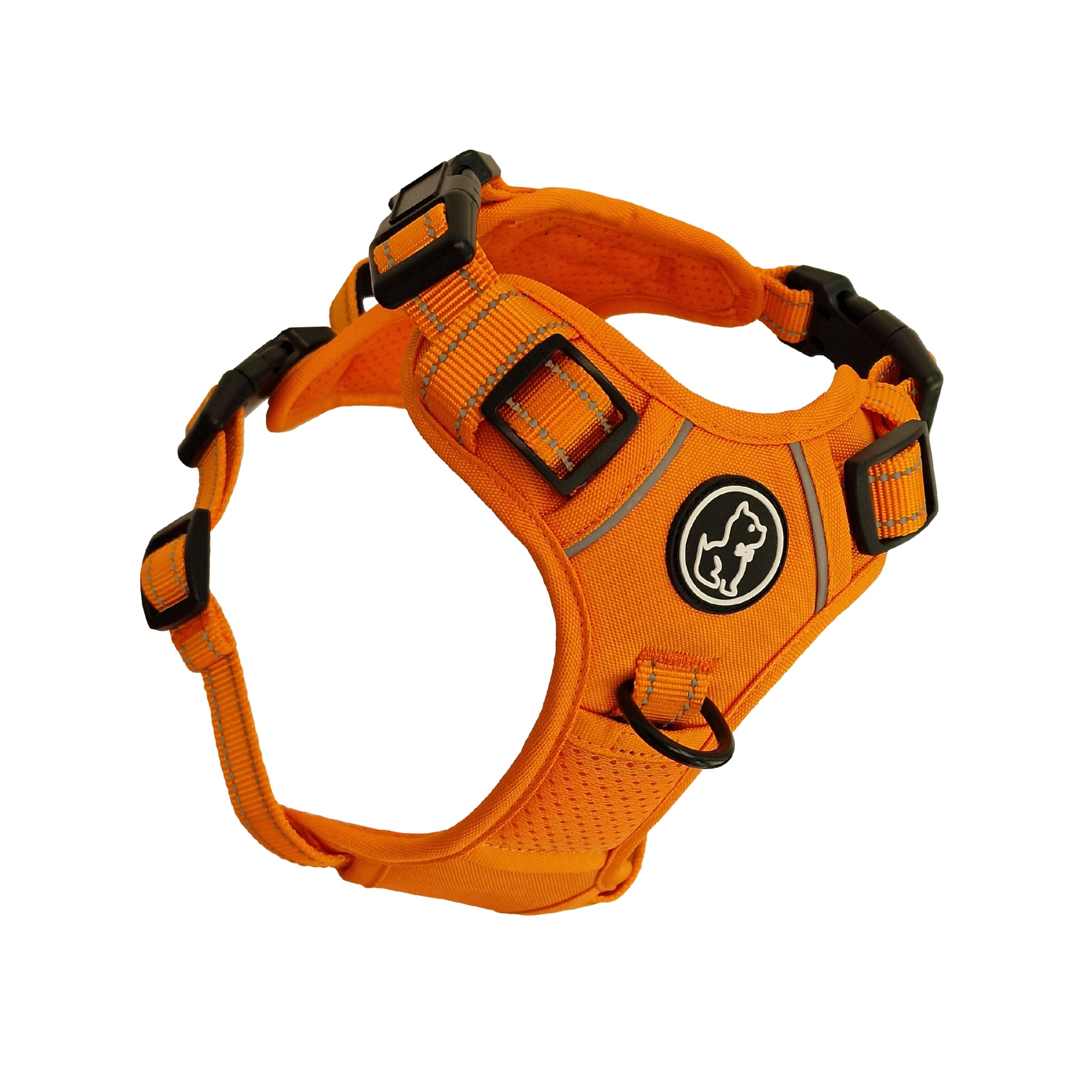 Barkridges® TruFit Comfort Dog Harness Adjustable Easy to Wear | No Pull Training | Chafing-Free | Safety Reflective | Comfortable Small Medium Large (Papaya Orange, XS - Deep Fit)