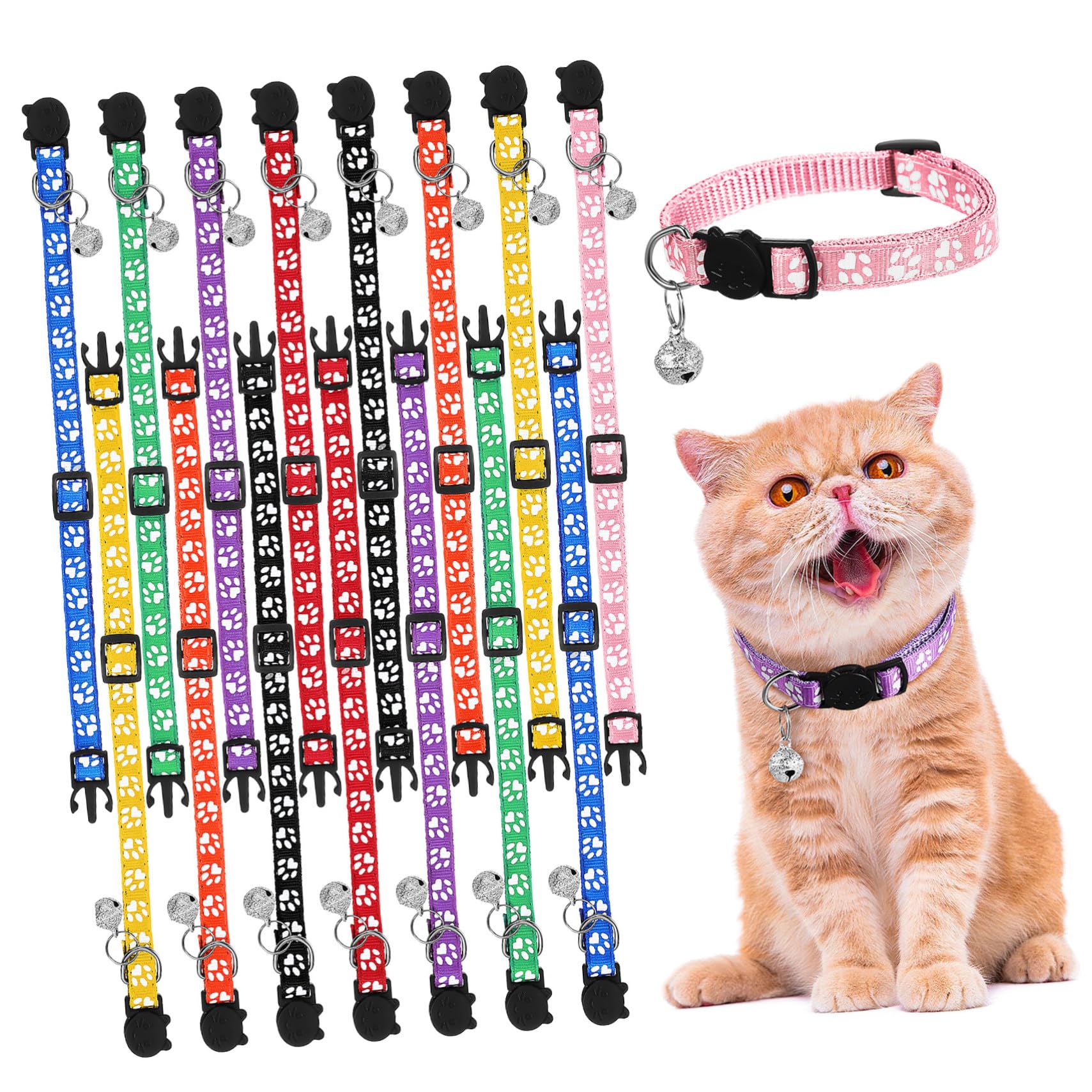 Collar para gato con cascabel Mikikit para identificar a tu mascota en casa y exteriores
