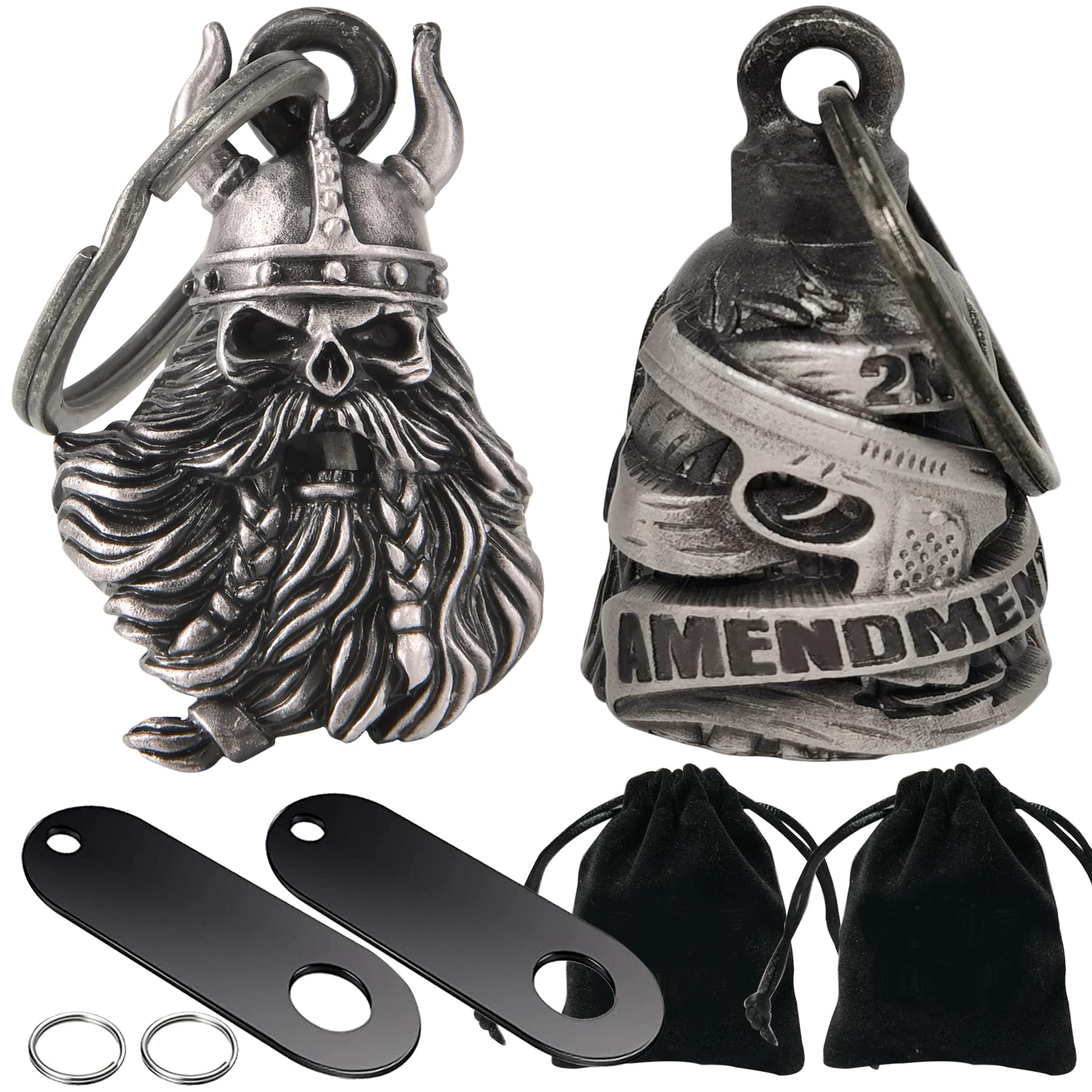 Dream Apparel 2 Pack Motorcycle Bells Guardian Angel for Biker Rider Men Women Ride Riding with Hangers, Drive Away Gremlins