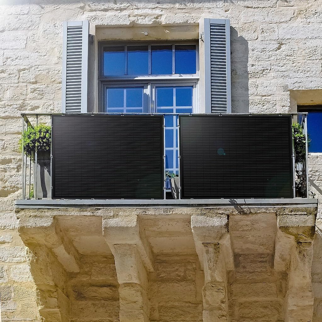 revolt Balkonkraftwerk: 2er-Set ultradünne & superleichte monokristalline Solarmodule, 2X 215W (Balkonkraftwerk dünne Module, Solarpanel dünn, Panel)