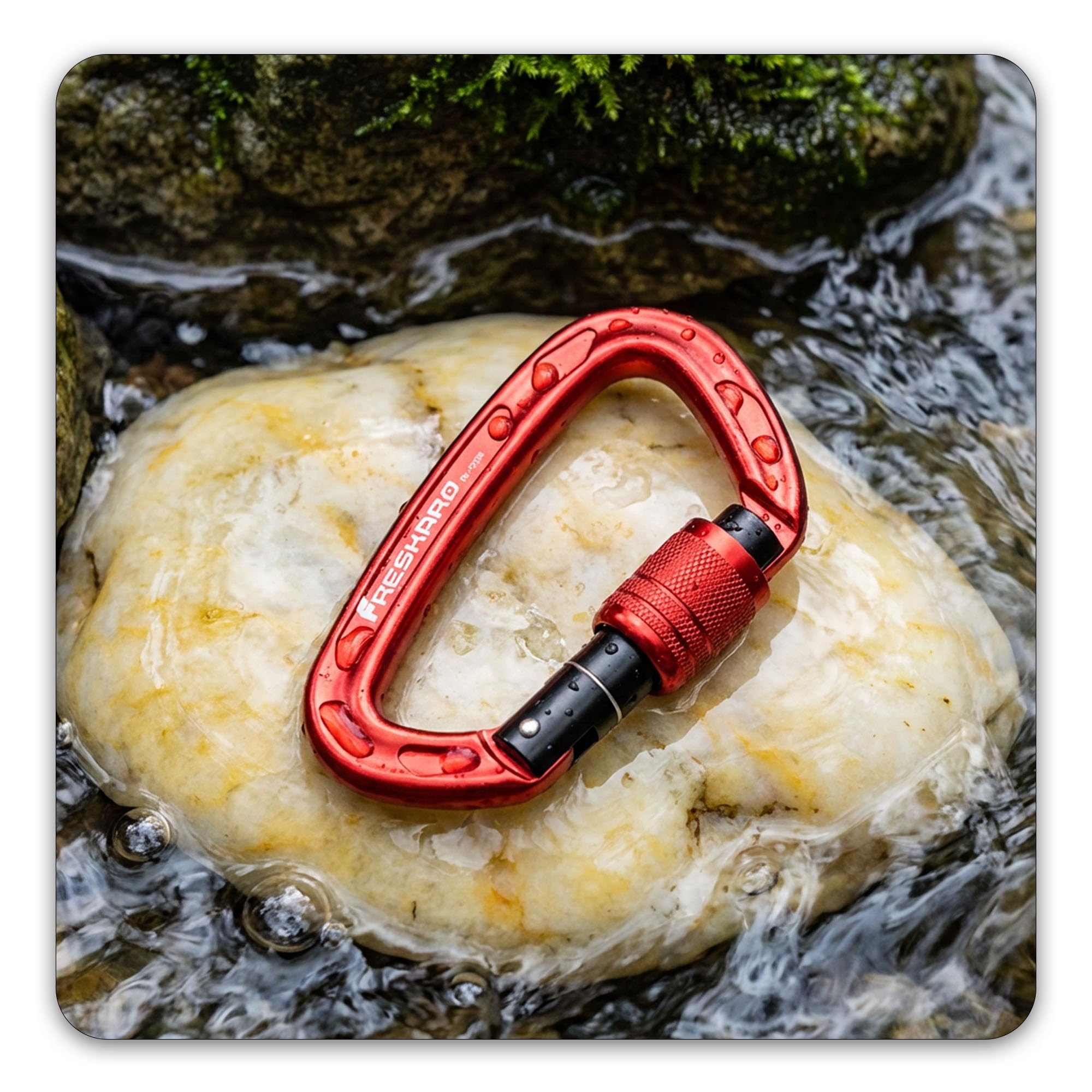 FresKaro Mousquetons d'escalade de 10,2 cm, 25 kN-2549,6 kg, certifié UIAA, CE, verrouillage à vis, aluminium 7075, léger, antirouille, pour l'alpinisme, le rappel, etc., multicolore