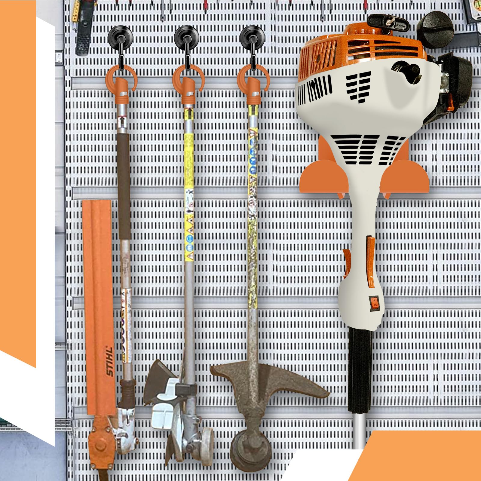 DAULT Lot De 3 Crochets De Rangement Robustes De Fabrication Américaine Pour Fixations Stihl Kombi | Cintres De Rangement D'outils | Crochets Utilitaires Muraux | Fabriqué Aux États-Unis (breveté