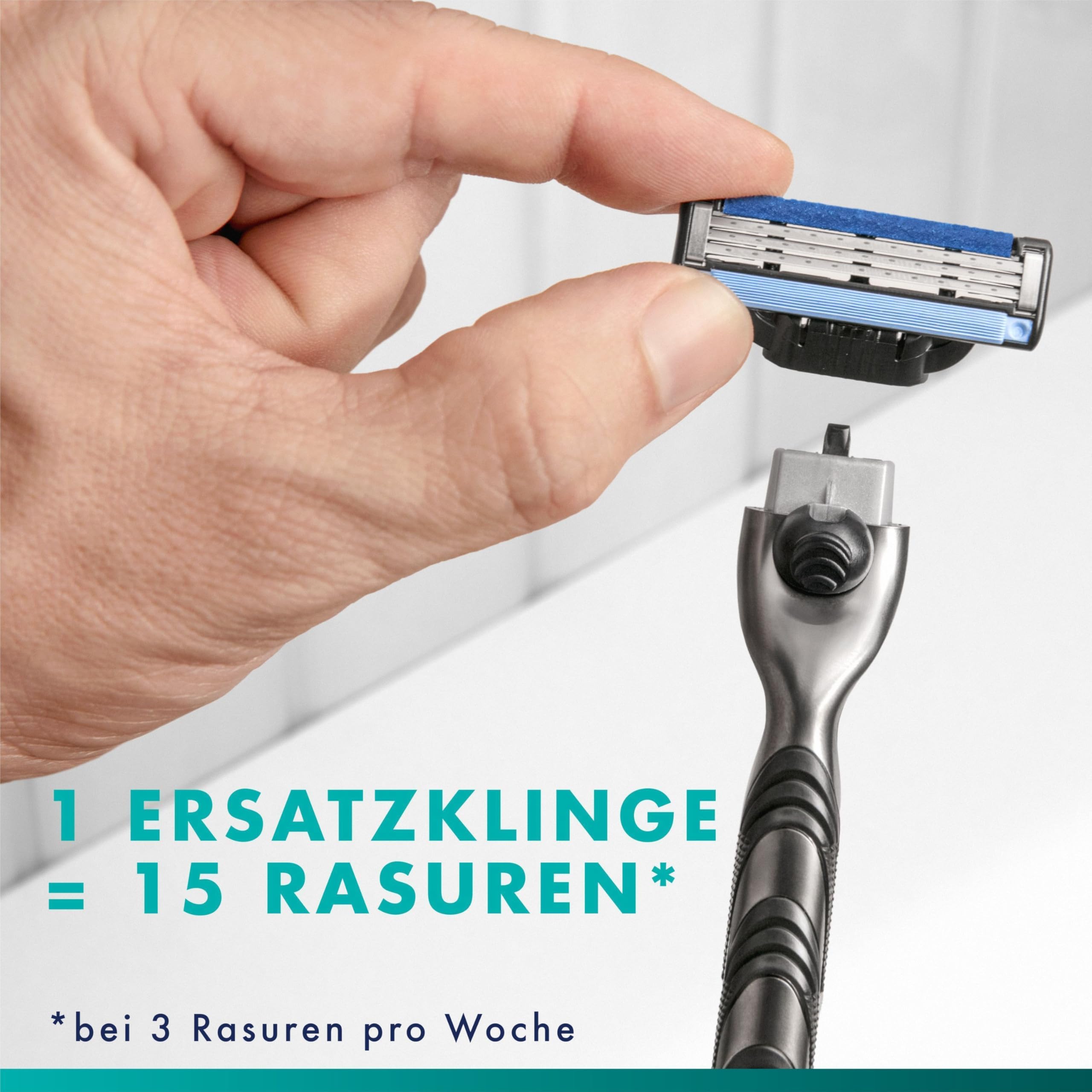 Gillette Mach 3 Klingen Herren, 20 Original Rasierklingen, Blau - Ersatzklingen Männer für Nassrasierer mit Gleitstreifen für Ein Sanftes Gleiten Und Klingenbeschichtung