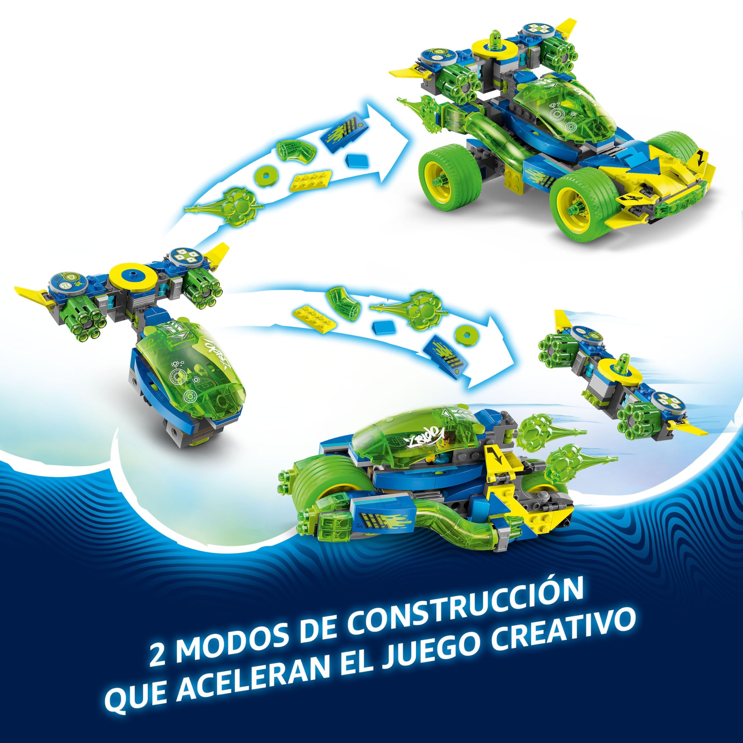 LEGO DREAMZzz Mateo y Z-Blob Coche de Carreras y Moto 2 en 1 de Juguete para Niños y Niñas de 8 Años o Más, Minifiguras y Araña para el Juego de Roles, Regalo Infantil de Cumpleaños 71491