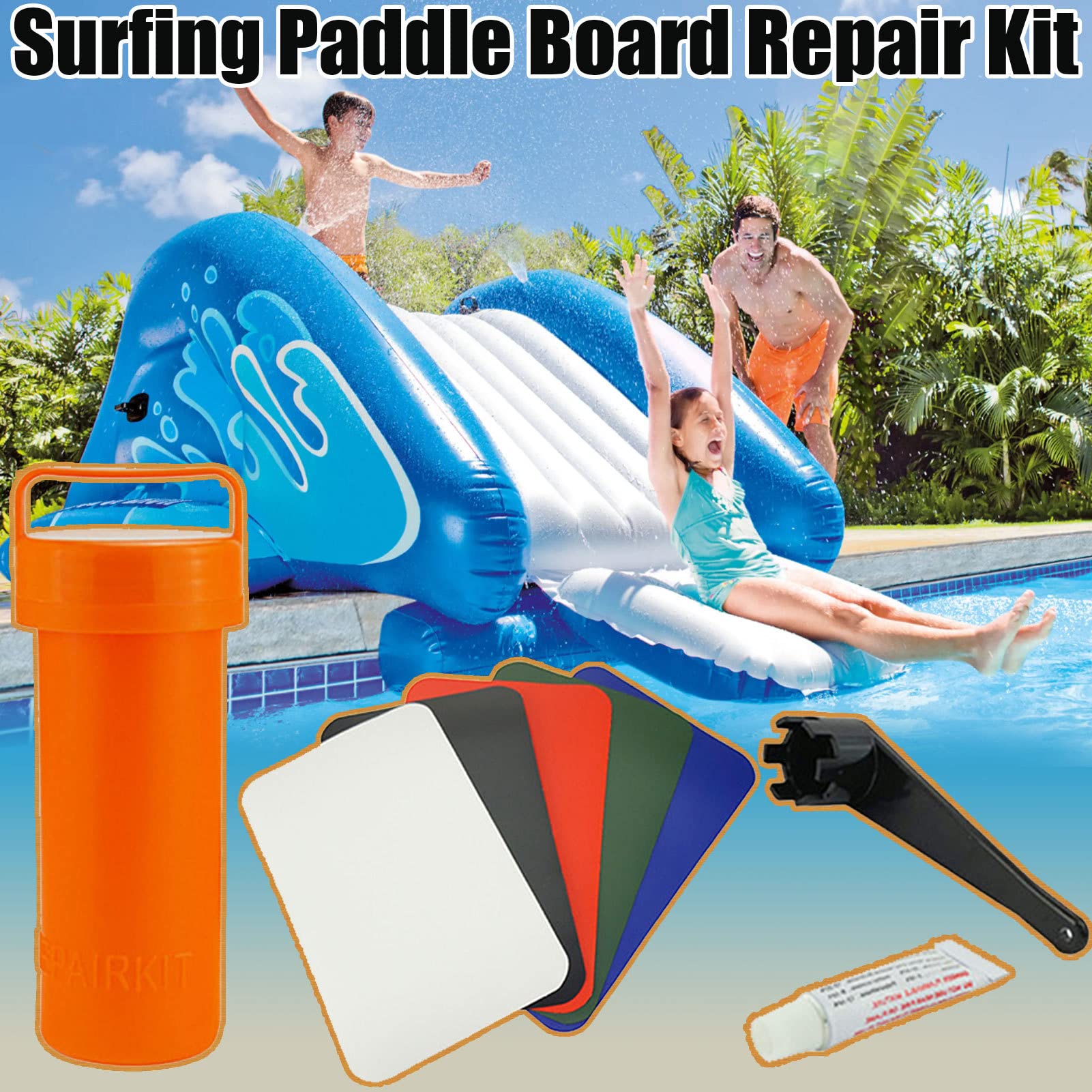 Kit di toppe in PVC per barche gonfiabili, 100 x 5 cm, per