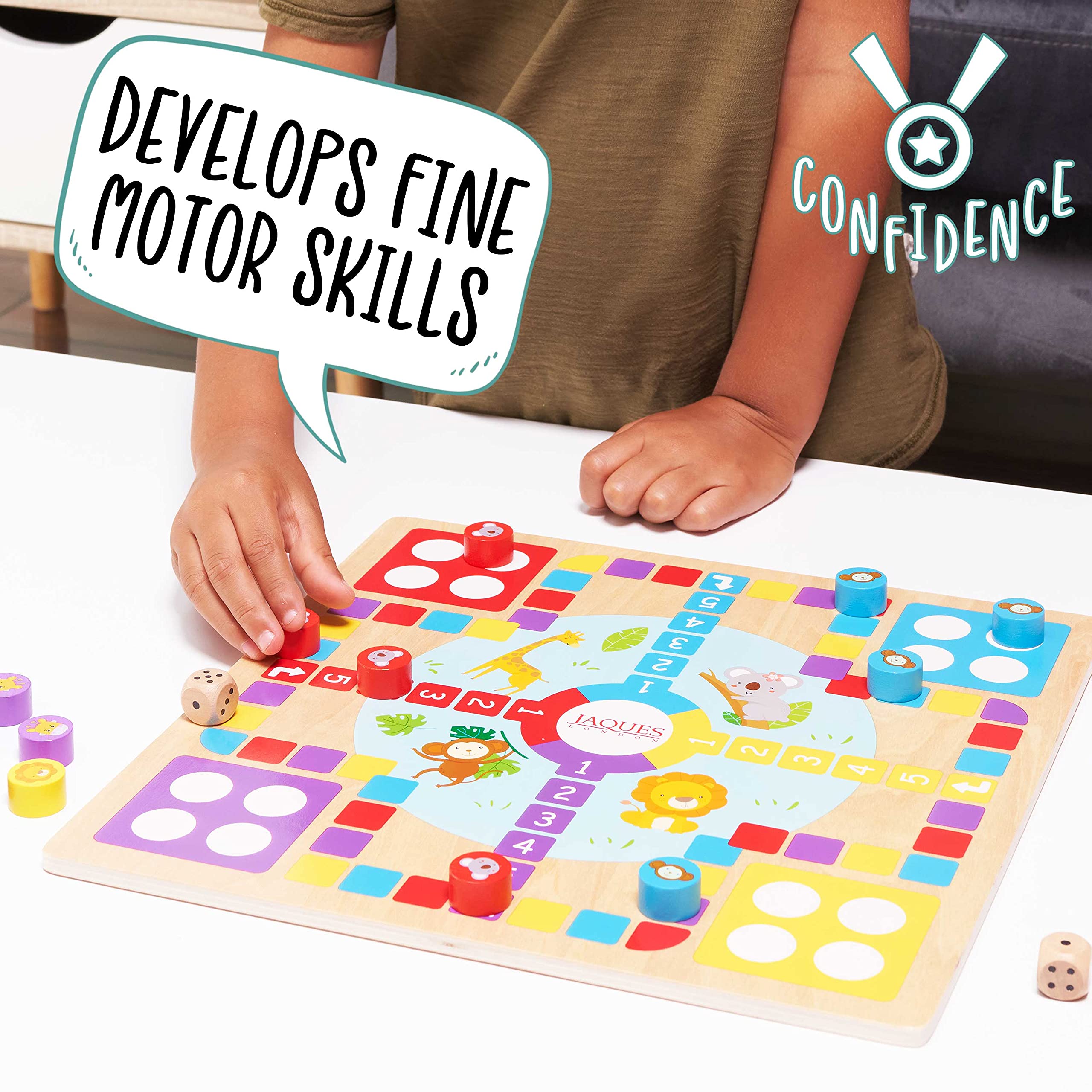 Jaques of London Snakes and Ladders Game for Kids with Ludo Game Board 2 in 1 Kids Board Games