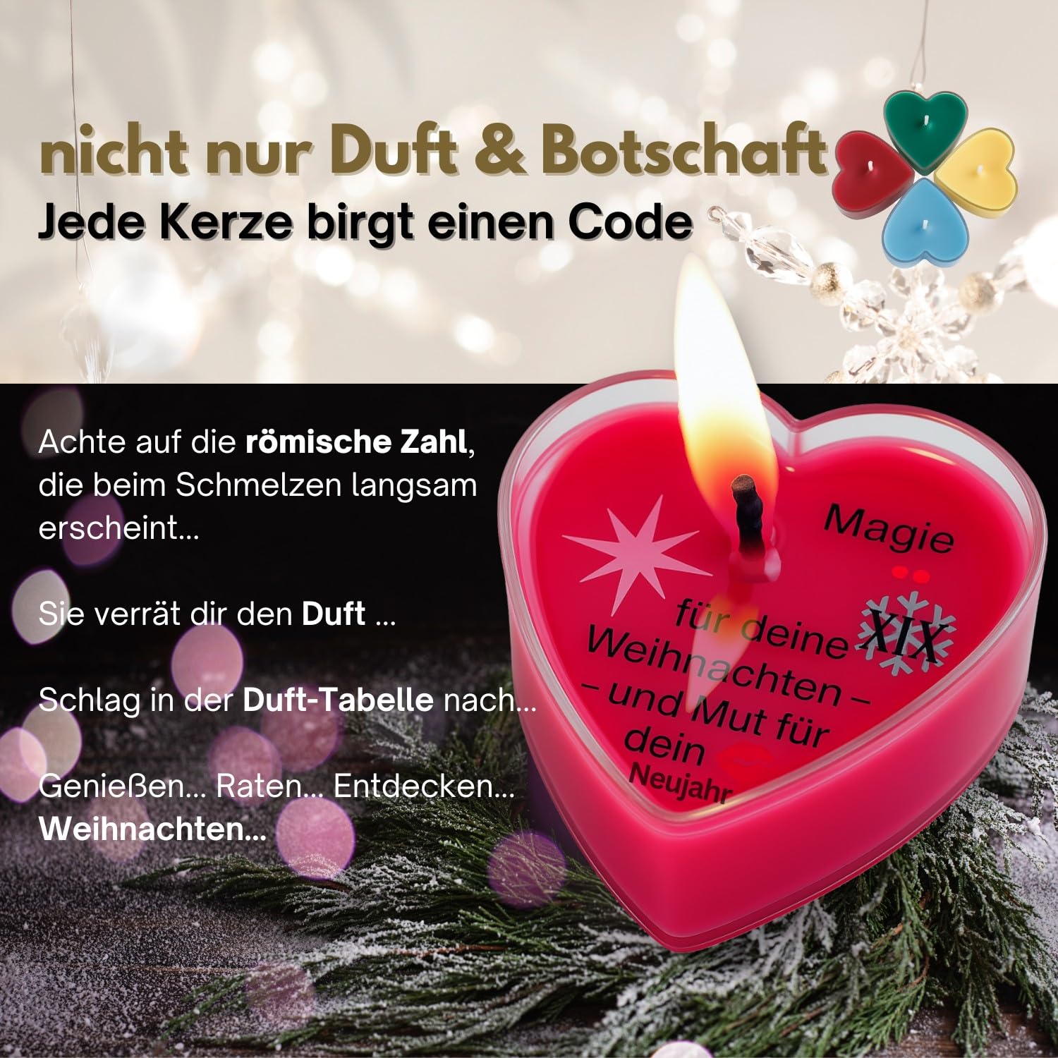 Duftkerzen Adventskalender 2025 - Kerzen mit versteckten Botschaften, Geschenk für Frauen, Geschenkset für Mama Eherfrau zu Weihnachten (Advent-Duft02)