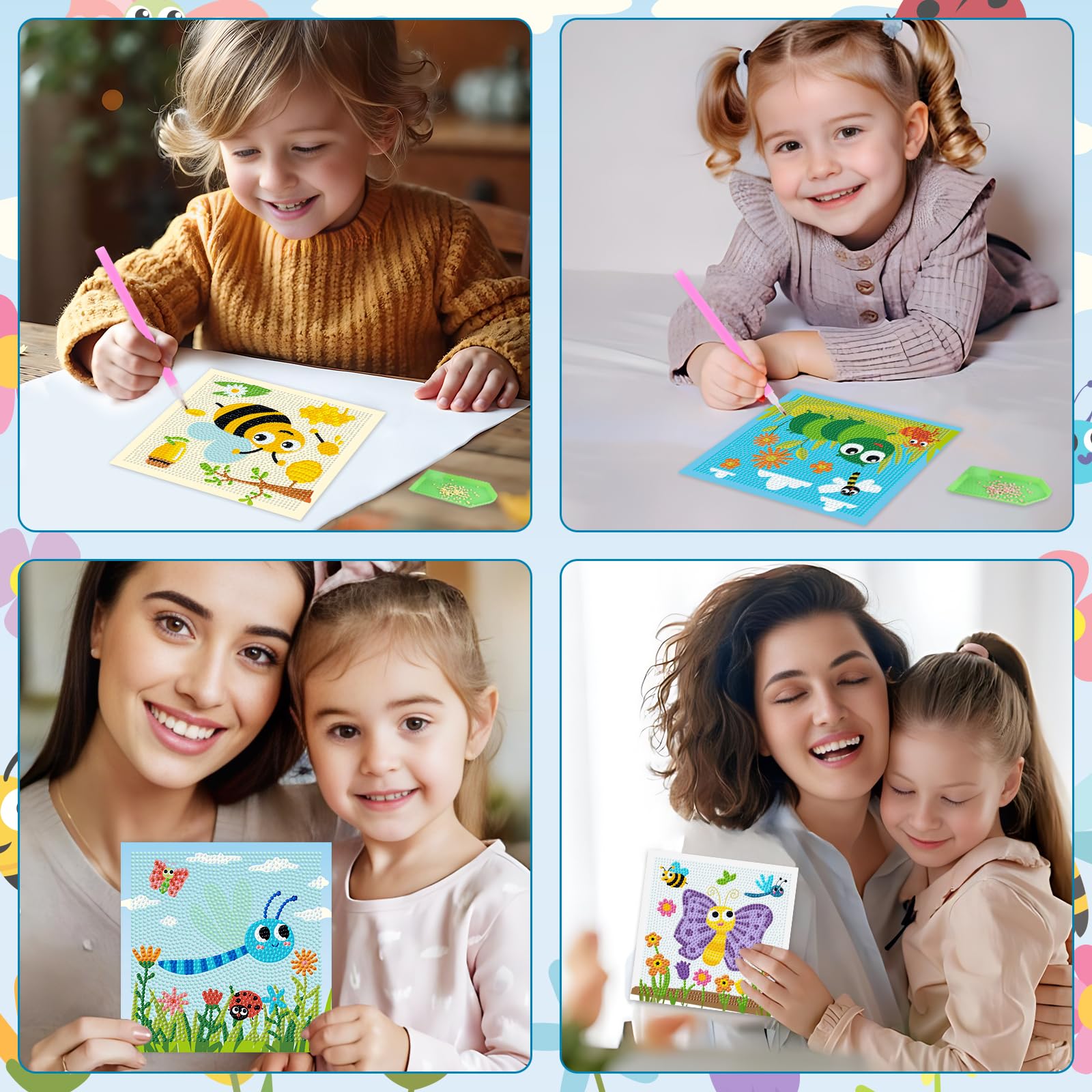 Cheerupp 4 Pcs Spring Summer Insect Diamond Art Kits - Image 2