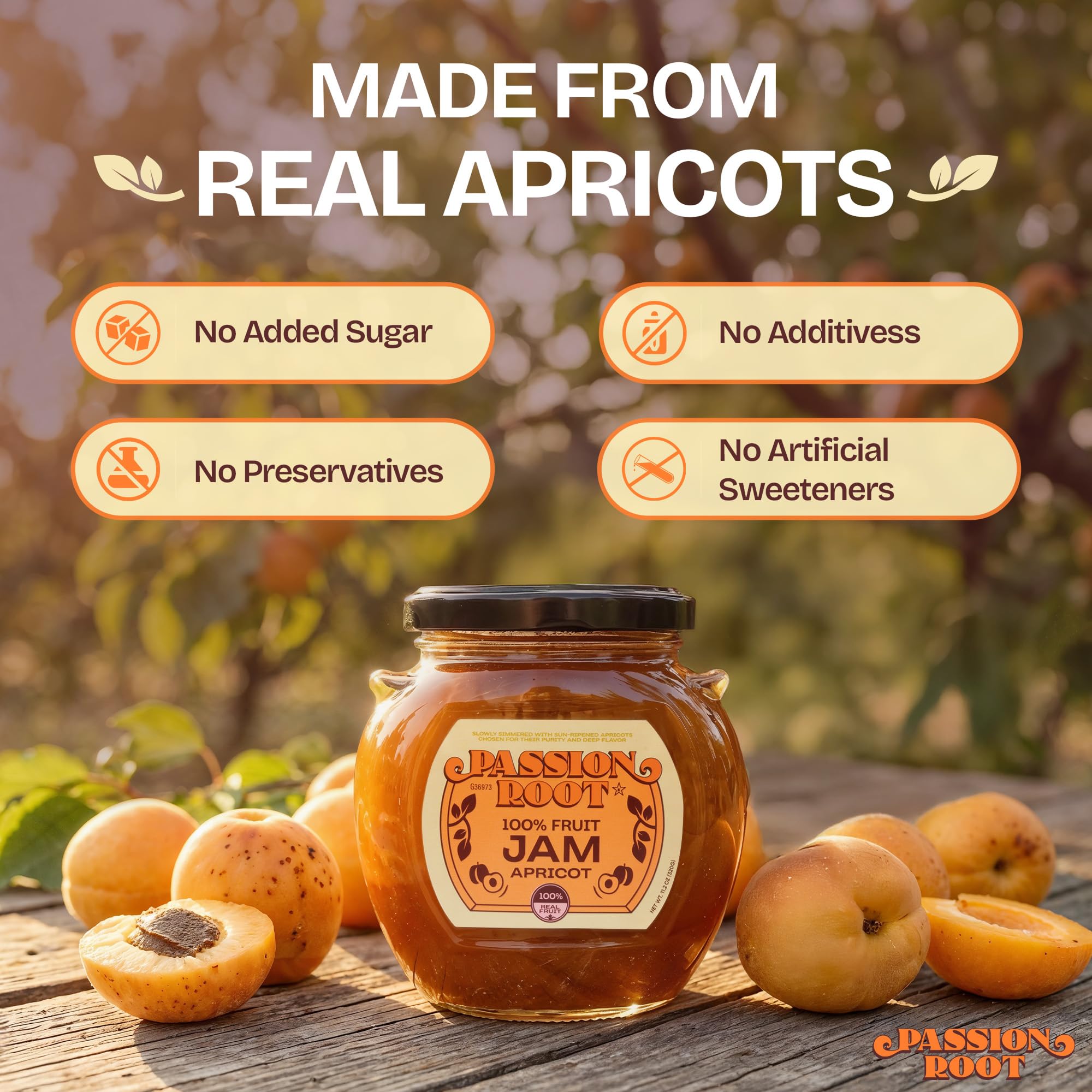 Amazon.com: Passion Root Apricot Jam | All Natural Apricot