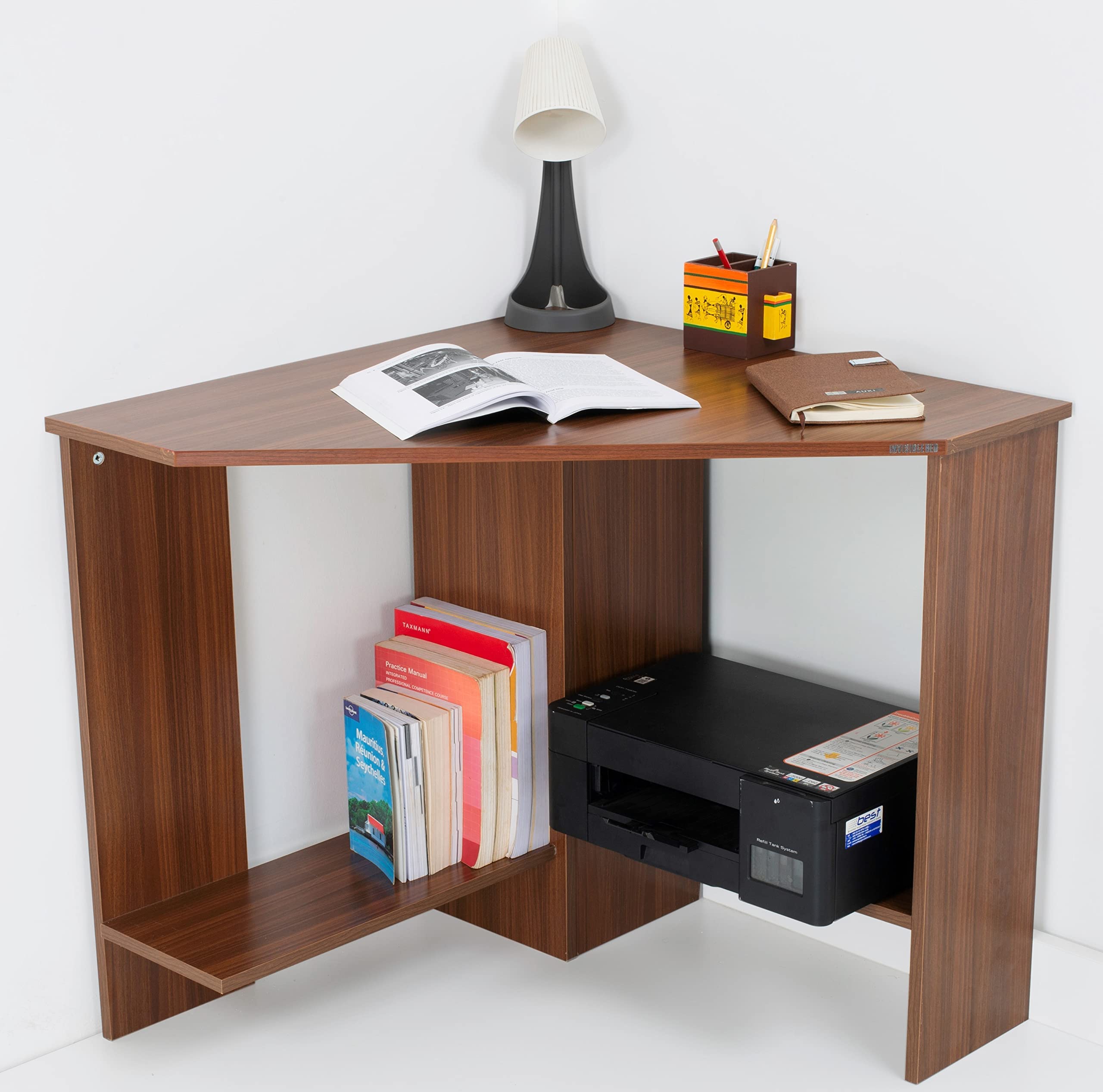 Buy InvisibleBed Corner Study Table, Corner Computer Desk & Storage Shelves for Small Space with