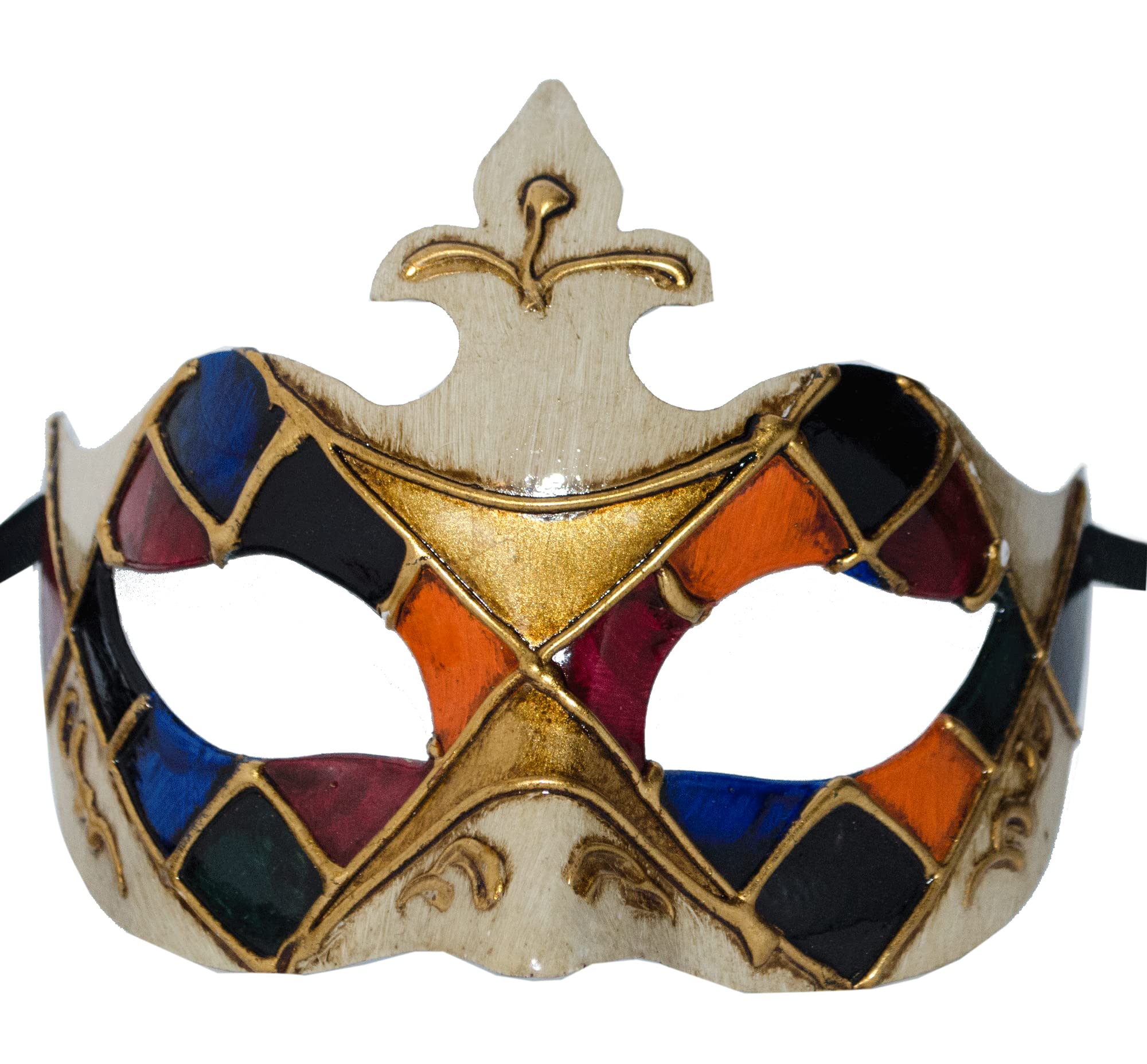 Vintage art deco gemaskerd bal masker Venezia Made Italy Venetiaans origineel met de hand gemaakt gemaakt in Italië Venezia Gezichtsballen - België