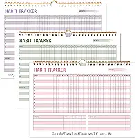 Calendário de monitoramento de hábitos, diário semanal de metas e hábitos, planejador de hábitos sem data de 12 meses com encadernação espiral, ferramenta de aumento de produtividade e calendário de