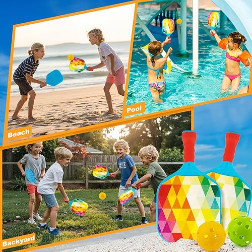Miniatura 8 de Stocking Stuffers Kids Pickleball Paddles- Boys Toys for Kid Ages 4 5 6 7 8 Year Old Boys Girls Gifts, Beginner Easy to Use Backyard Ball Games Set