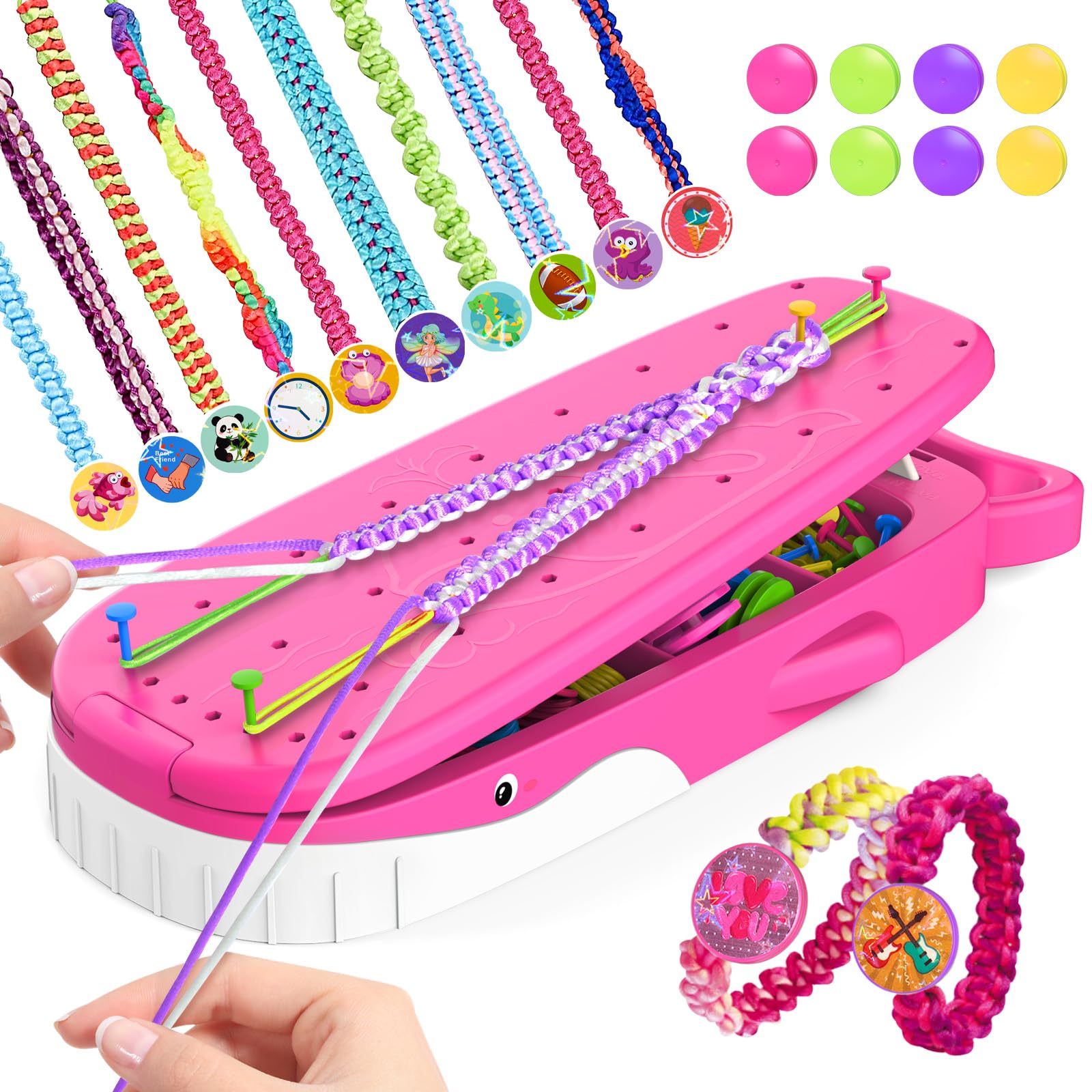 Bracelet Making Kit for Girls, Whale Shaped Jewellery Making Kit Crafts for Girls Ages 6-12, DIY Bracelet String Travel Rewarding Activity Set, 6 7 8 9 10 11 12 Years Old Girl Birthday Gift (Rose Red) โ image 1
