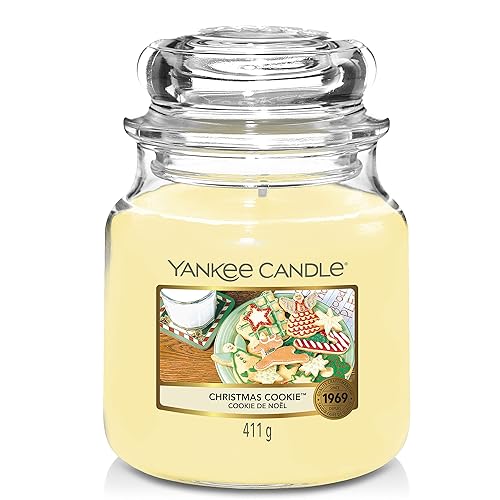 Yankee Candle Candela profumata in giara media | Biscotto di Natale | Durata Fino a 75 Ore