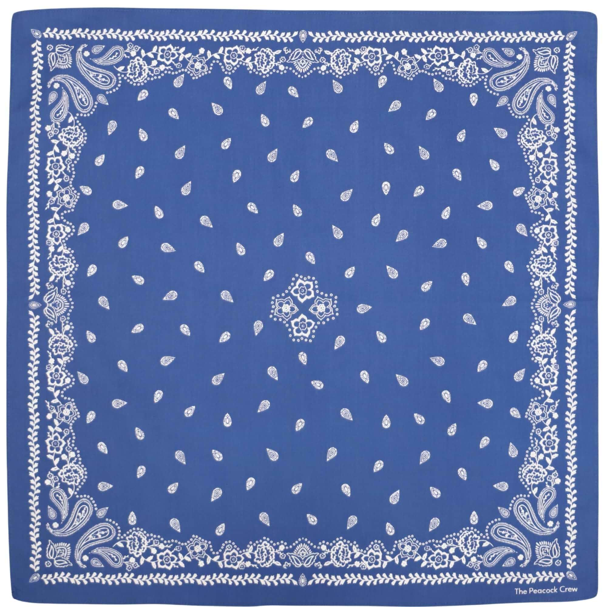 The Peacock Crew Premium Soft Cotton Designer Bandana for Men and Women 22x22 in