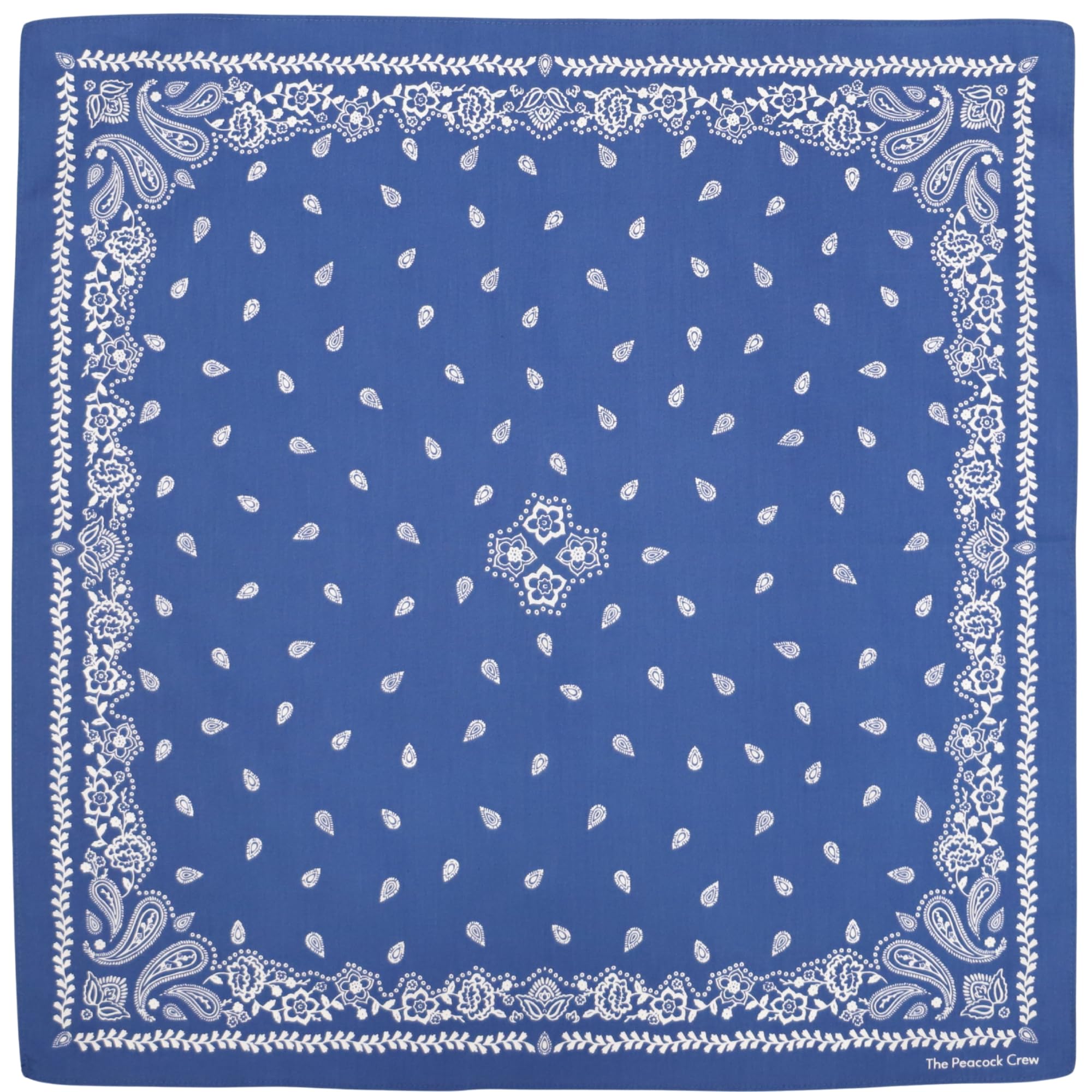 The Peacock Crew Premium Soft Cotton Designer Bandana for Men and Women 22x22 in