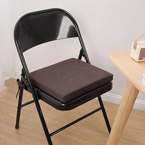 Miniatura 6 de Cojines para sillas de comedor, cojín de asiento cuadrado de interior para sillas plegables con lazos y funda extraíble lavable, juego de 2 cojines