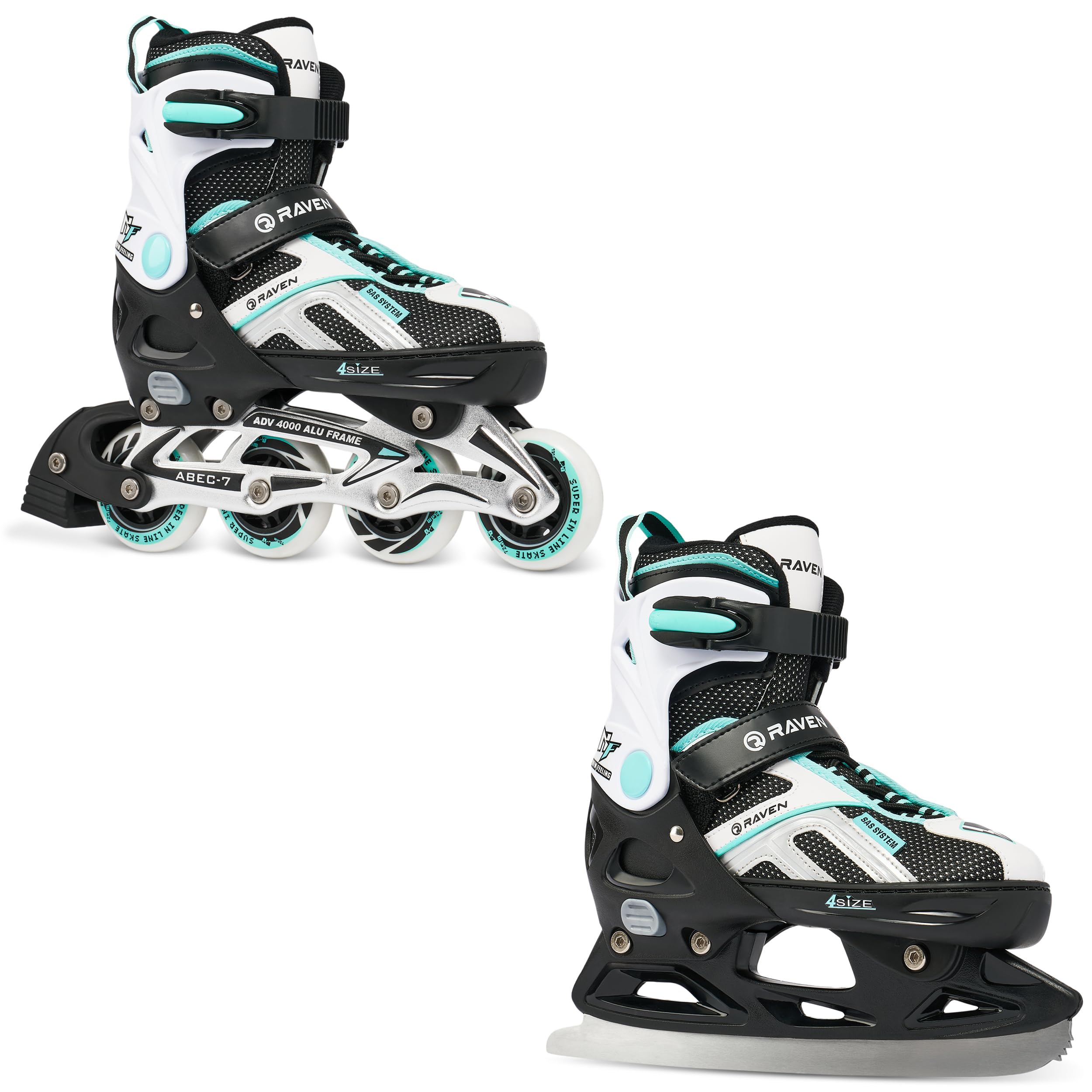 Raven – Patines para niñas, niños, Adultos y niños – Patines con Ruedas – Opción 2 en 1 con Patines de Hielo – Ajustables – Pulse — view 16