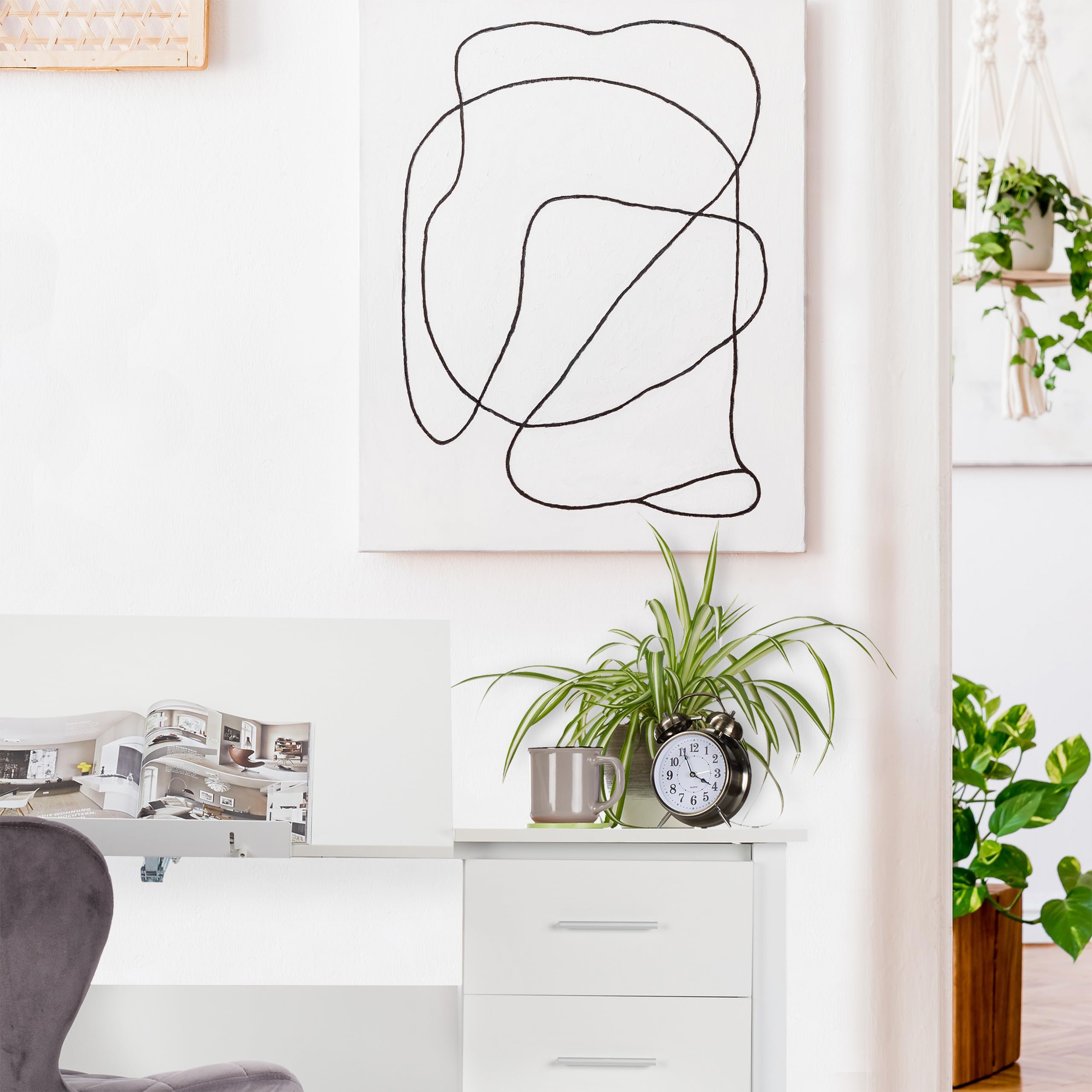 relaxdays Scrivania Orientabile, Supporto Inclinabile, da Disegno o per PC, HLP 75x110x55cm, Bianco, 75 x 110 x 55 cm
