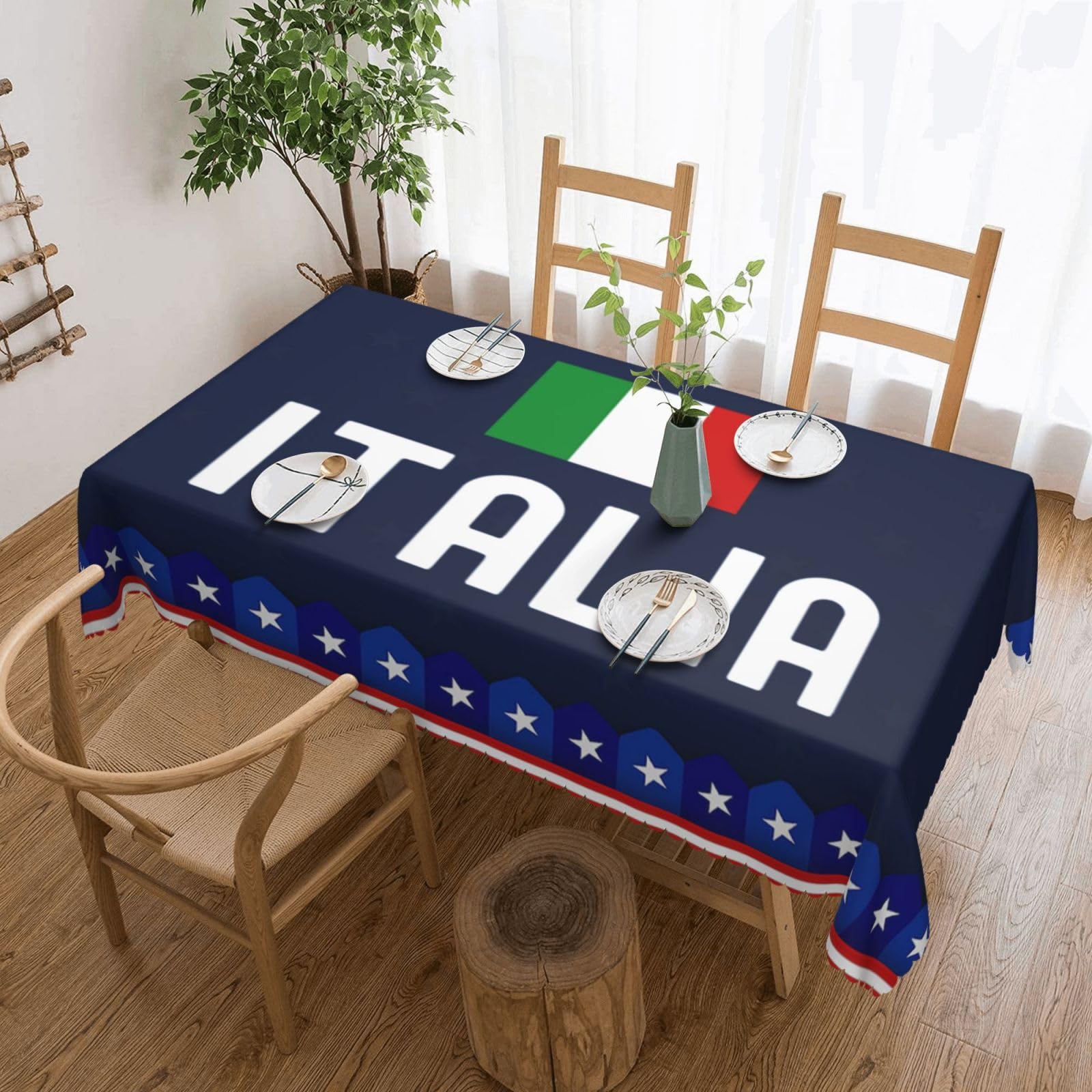 SMAZDFXX Funny Italy Flag Italian Flag 54 x 72in Table Cloth,Polyester Rectangle Tablecloth for Kitchen Dining Camping Decorative and Buffet Parties Table Cover
