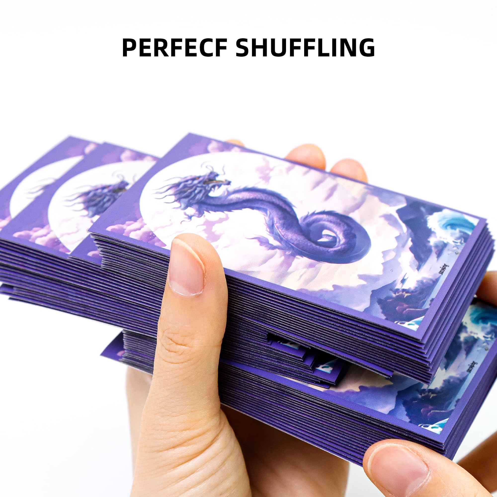 Amazon.com: Sanseking Colorful Dragon Printed Standard Trading Card Sleeves,  64pcs Perfect Fit Standard TCG Cards Protectors Case (Purple) : Toys & Games