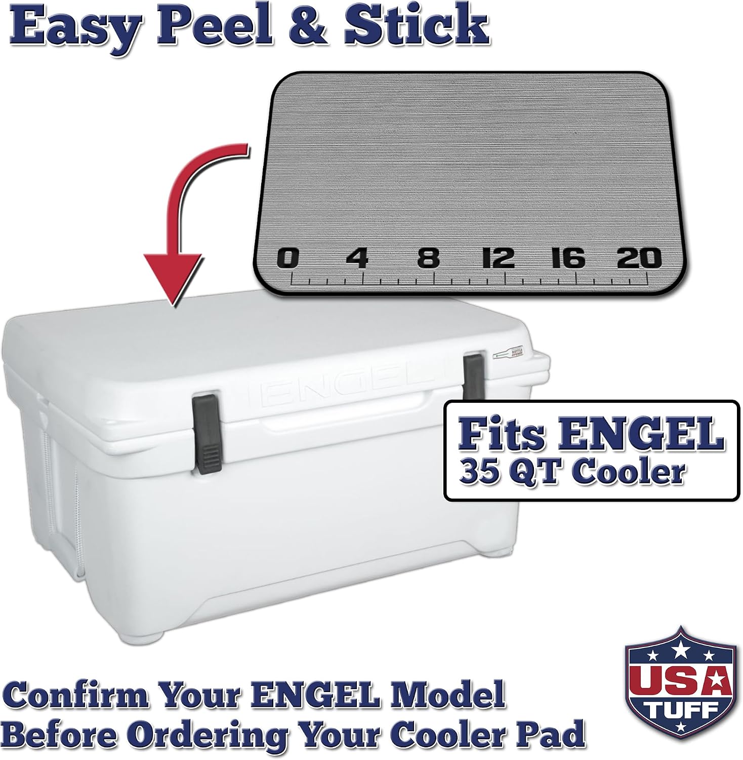 USATuff SeaDek EVA Mat Cooler Pad fits Engel | Peel & Stick Application | Non Slip Comfort Accessories - Fish Measuring Ruler (SG-B)