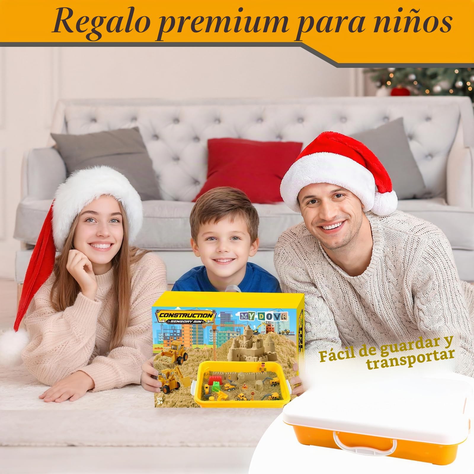 Caja sensorial, Juego de Bricolaje Sand Art Kit, Juguete de Arena con 1 kg de Arena mágica (construcción)