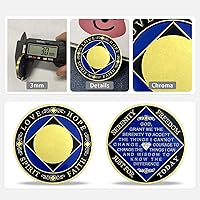 Vista 5 de Medallón NA de 25 años chapado en oro, monedas anónimas, regalo de recuperación de fichas de aniversario de cumpleaños