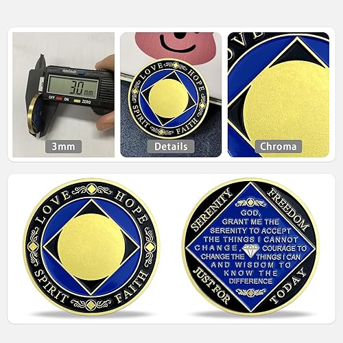 Miniatura 5 de Medallón NA de 25 años chapado en oro, monedas anónimas, regalo de recuperación de fichas de aniversario de cumpleaños