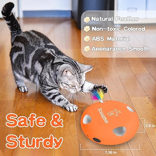 Miniatura 3 de Juguete interactivo para gatos, juguetes eléctricos para gatos para mover plumas ocultas, sensor inteligente de 7 agujeros para golpear un topo,