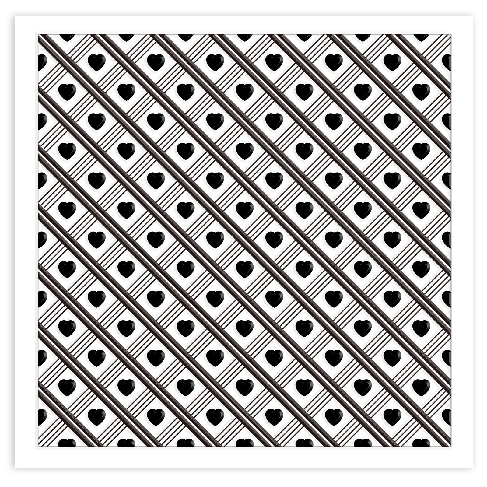 CHGCRAFT Grid Checkered Hearts Silicone Texture Stamp Polymer Clay Molds DIY Clay Texture Tools for Clay Pottery Earring Jewelry Making Stamp Engraving Machines, Heart, 5.5x5.5inch