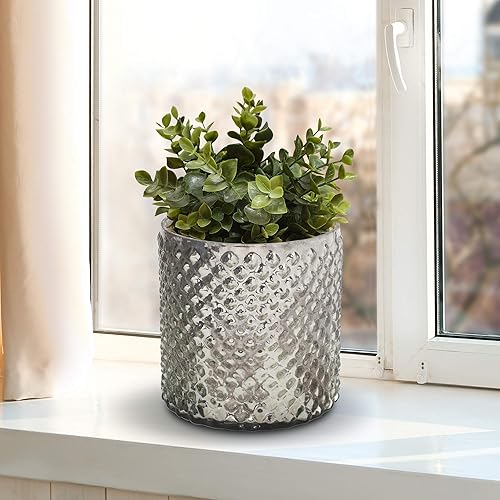 Miniatura 4 de Serene Spaces Living Jarrón de clavo de plata antigua, mediano, hermoso cristal de mercurio en un jarrón, uso para bodas, fiestas, eventos,