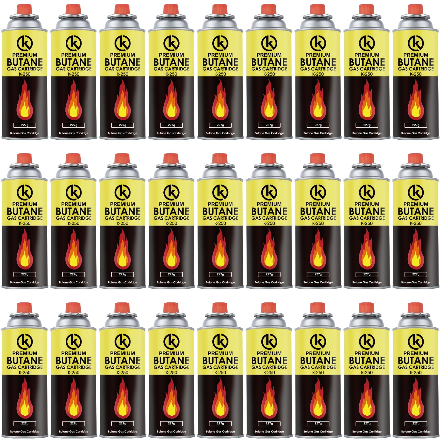 KROWN - Pack de Cartuchos K-250 de Gas Butano 227g para Hornillos Quemadores, Cartucho de Gas para Camping K-250, Bombonas para Sopletes (12 Unidades) — view 12