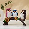 Amazon Basics Beautiful Resin Owl Family Decorative Statue for Home Decor (Multicolor), 20L X 7W X 14.5H CM
