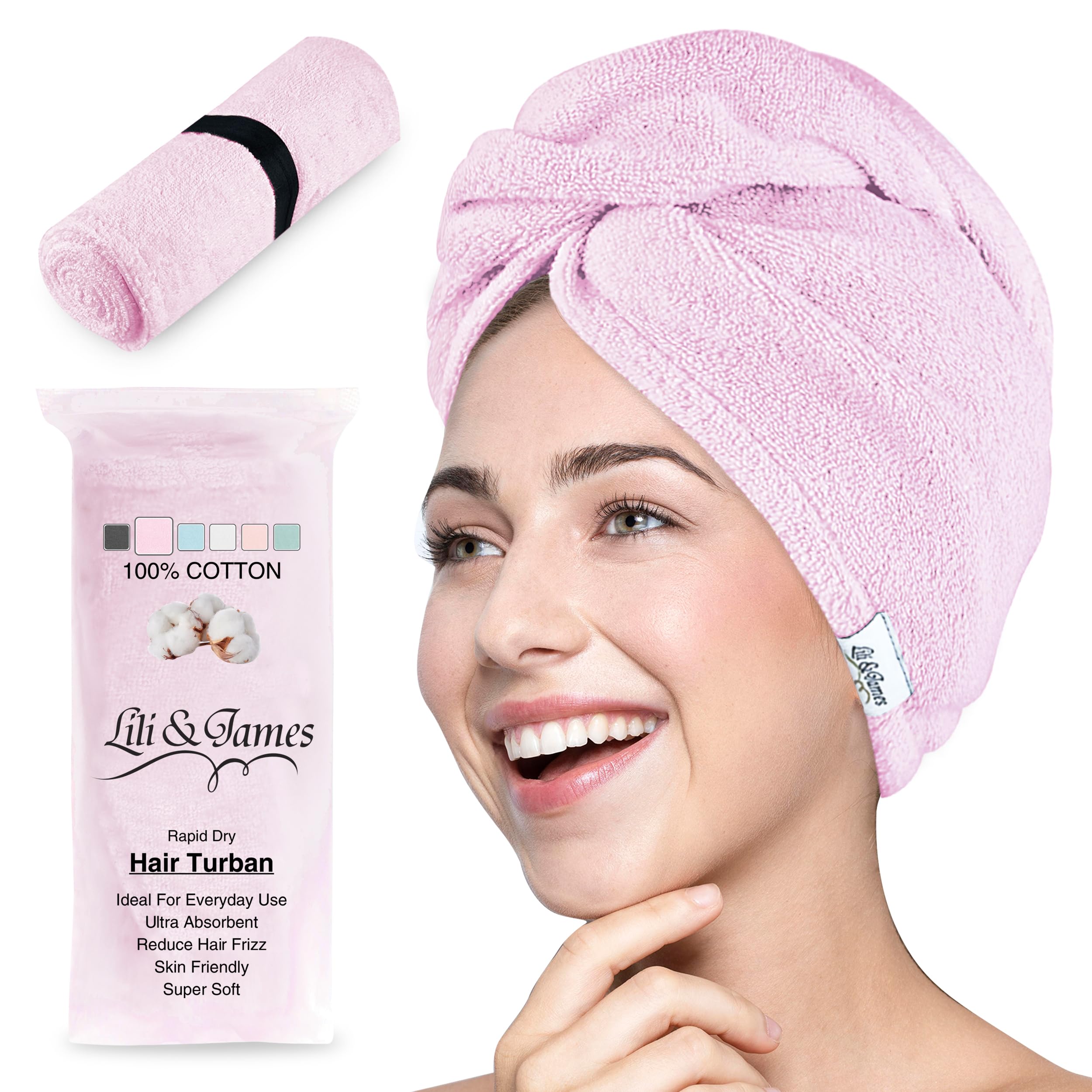 Lili&James 100% Cotton Hair Towel Wrap