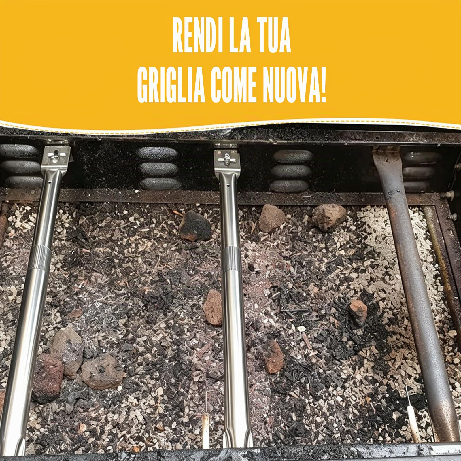 GFTIME Bruciatore universale per barbecue a gas Charbroil, Napoleon, Landmann, Enders, Barbecook, Tepro, Taino, Proficook, regolabile, in acciaio inox, 4 pezzi