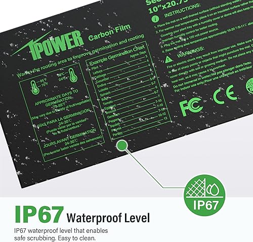 Vista 153 de iPower Alfombrilla térmica para plántulas, tecnología mejorada, 48 x 20 pulgadas, impermeable, duradera, estación de germinación, almohadilla