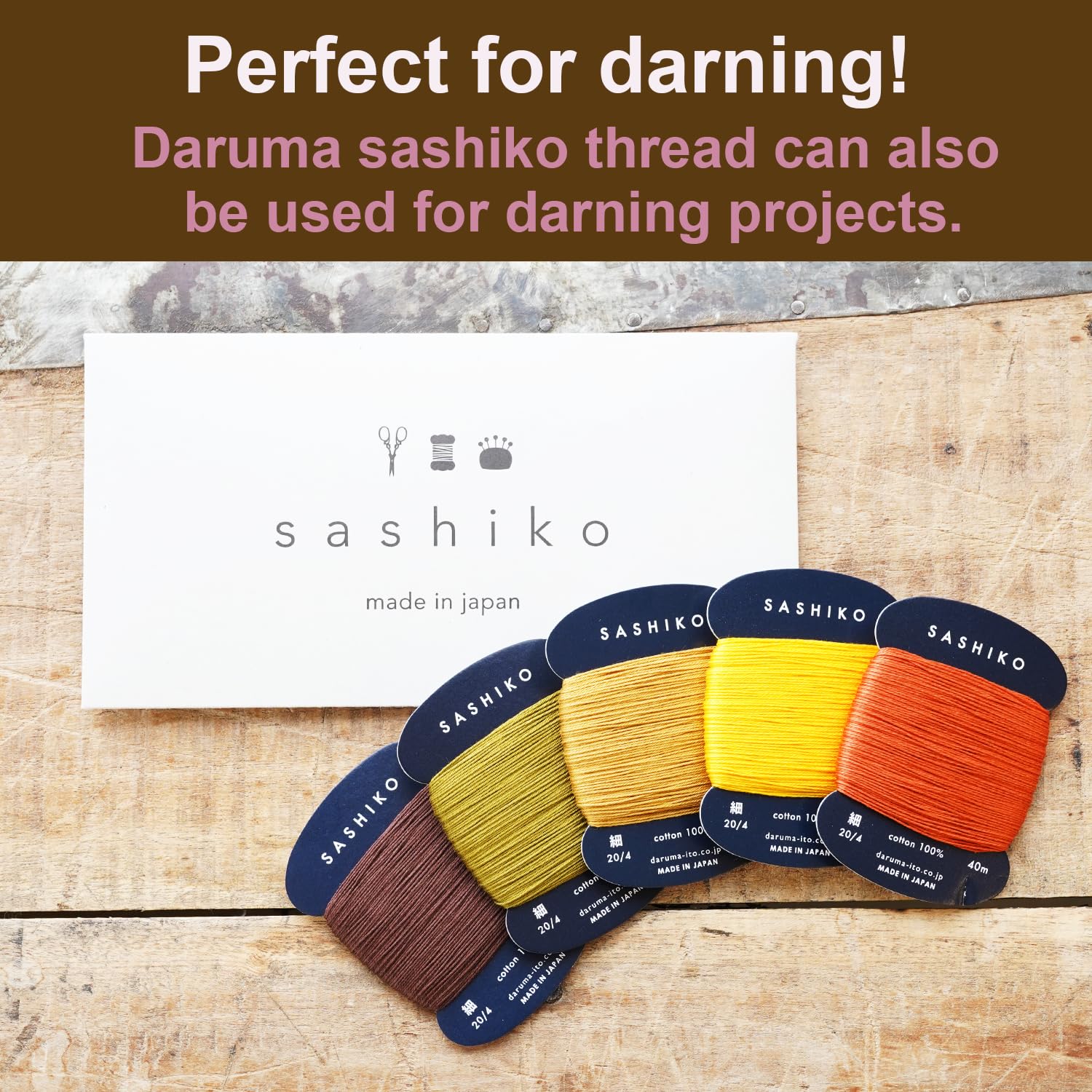 Amazon.com: DARUMA Sashiko Thread 100% Cotton Card Type (43.7 yd